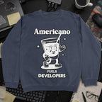 Americano Fueling Developers Sweatshirt - Navy mockup