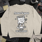 Americano Fueling Developers Sweatshirt - Sand mockup