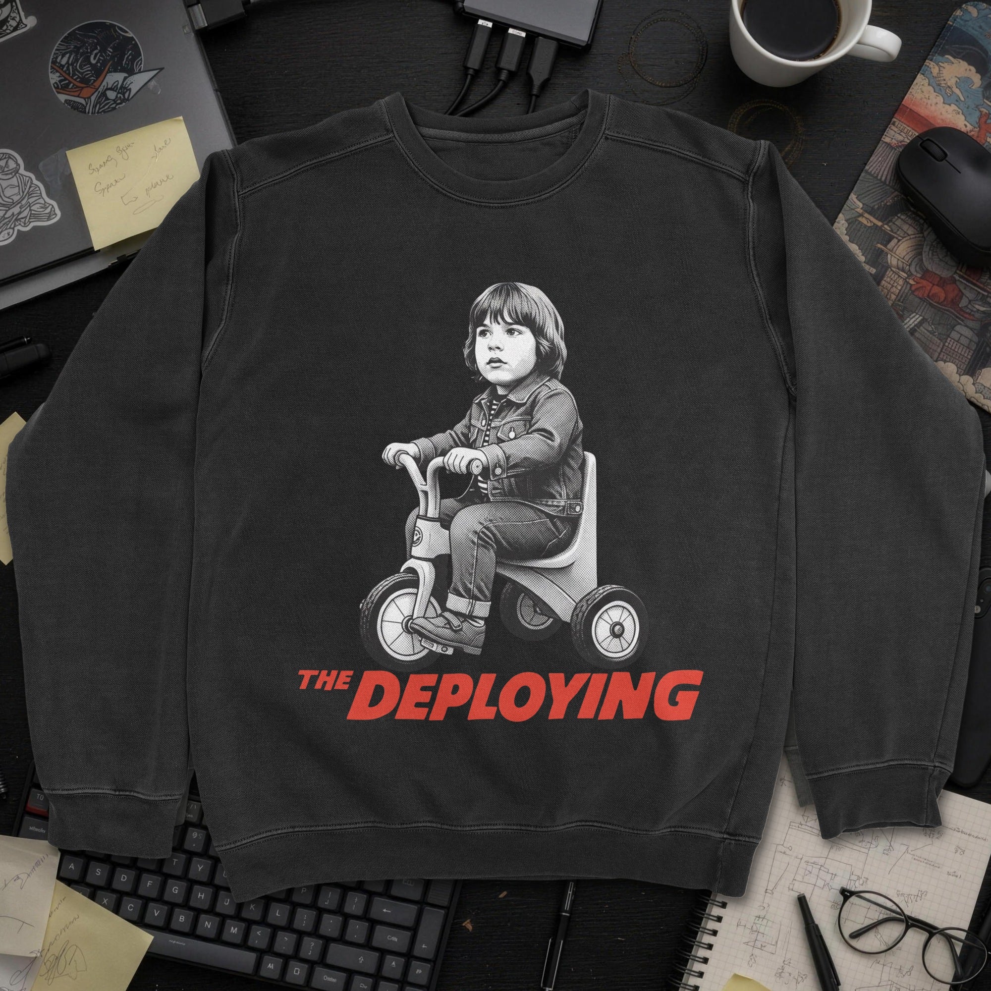 The Deploying Movie Sweatshirt - Black mockup