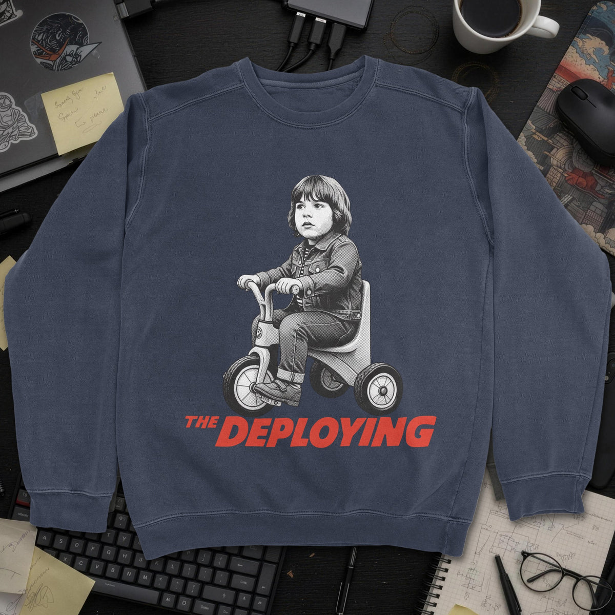 The Deploying Movie Sweatshirt - Navy mockup