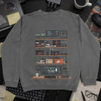 Cool Dev Desk Setup Sweatshirt - Dark Heather mockup