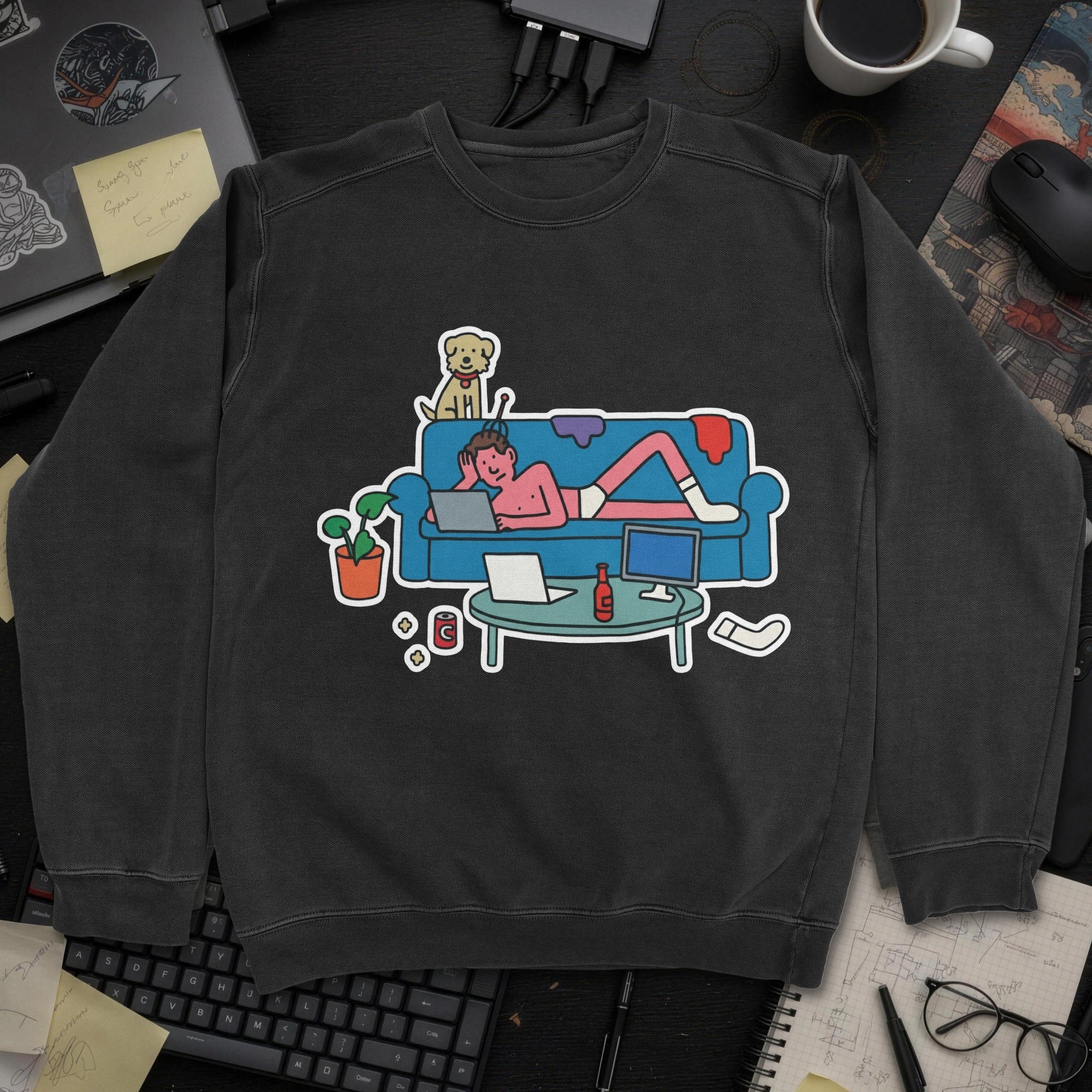 Developer Living Room Sweatshirt - Black mockup