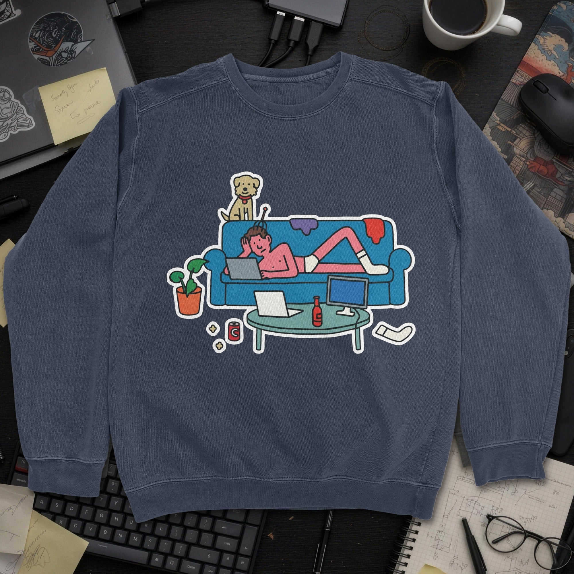 Developer Living Room Sweatshirt - Navy mockup