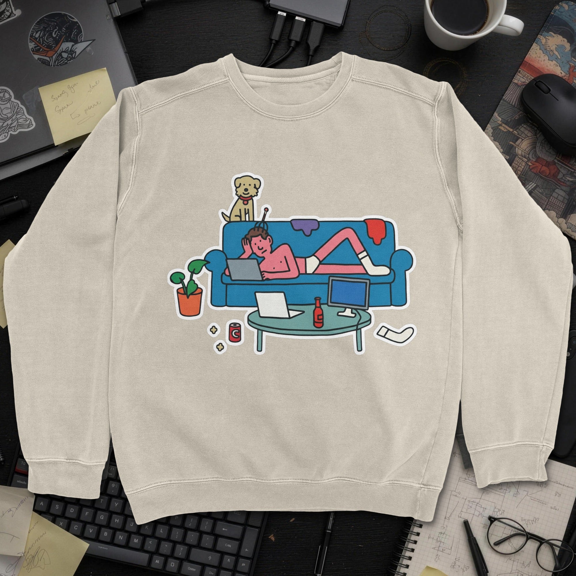 Developer Living Room Sweatshirt - Sand mockup