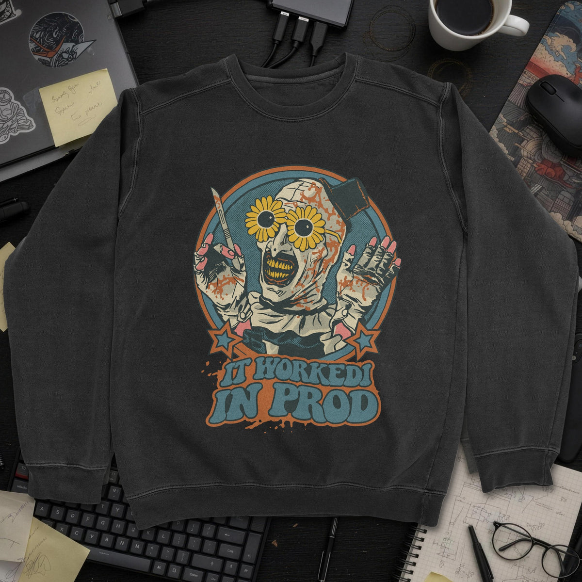 It Worked In Prod Sweatshirt - Black mockup