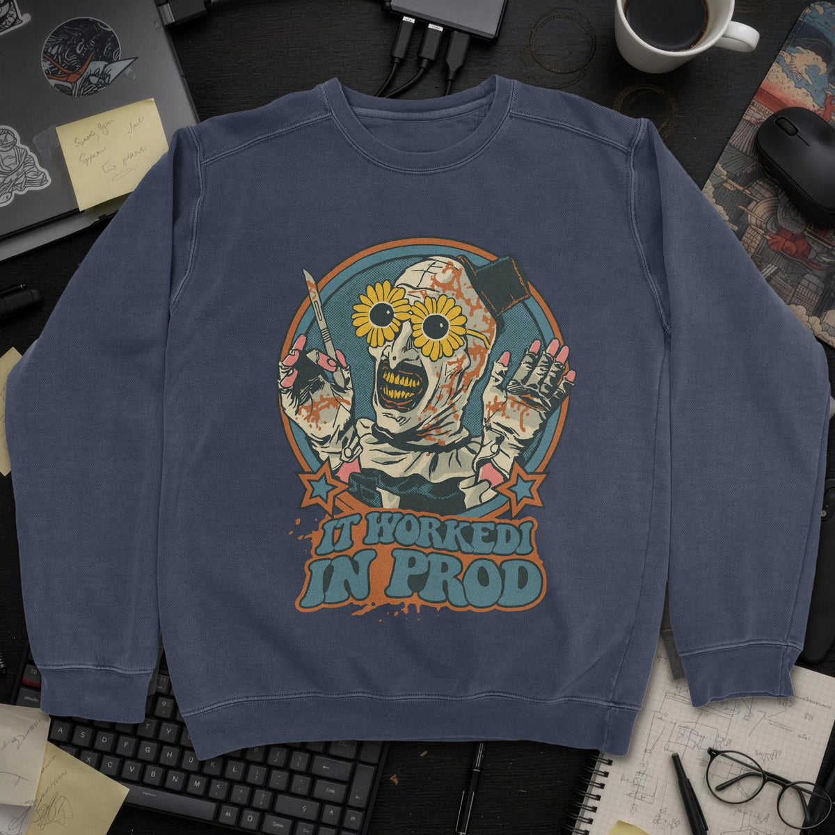 It Worked In Prod Sweatshirt - Navy mockup