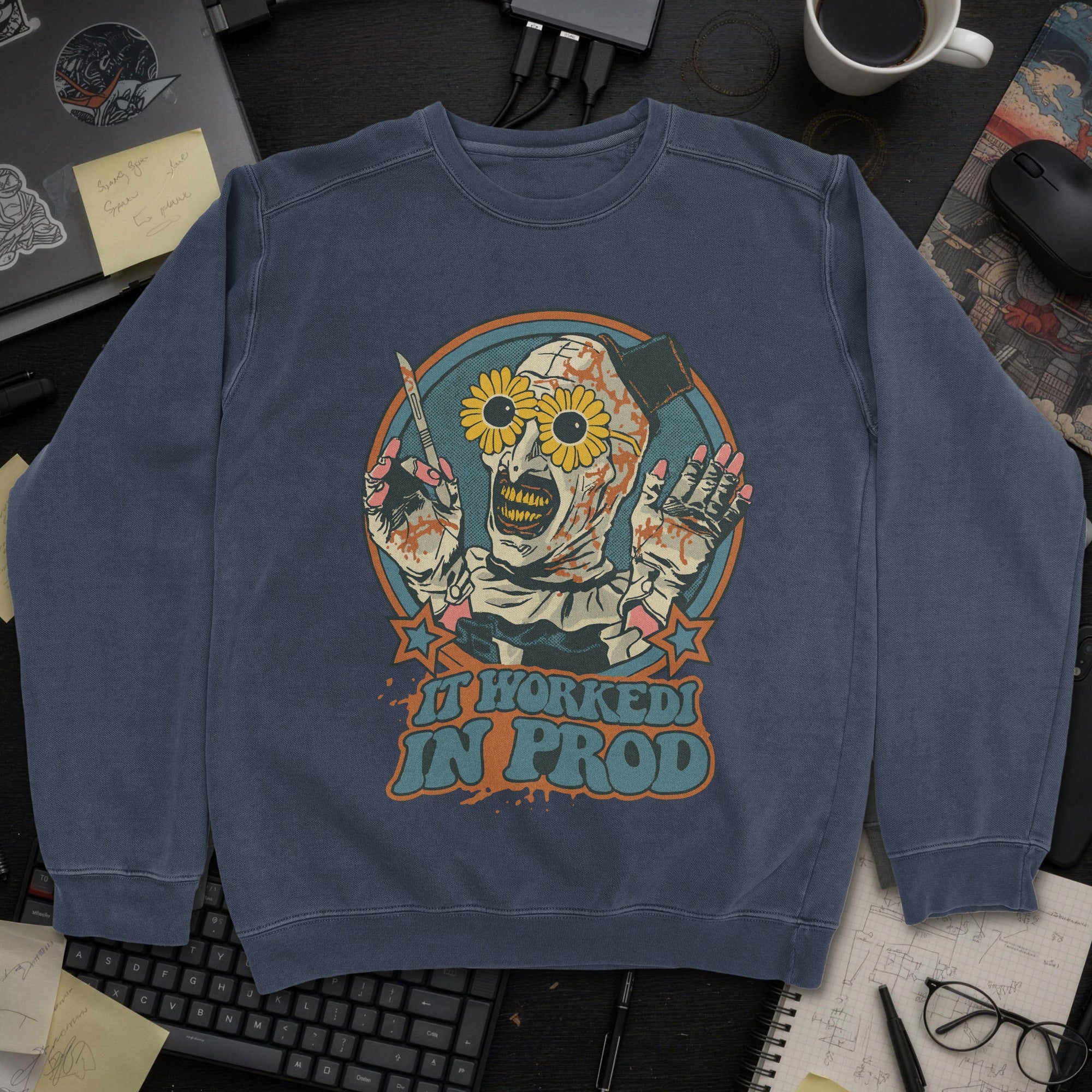 It Worked In Prod Sweatshirt - Navy mockup