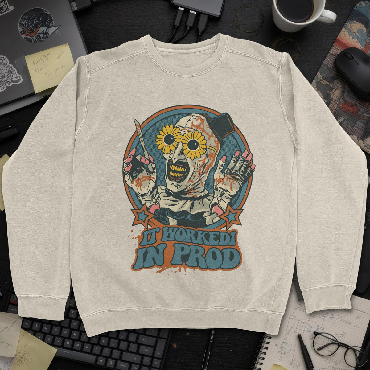 It Worked In Prod Sweatshirt - Sand mockup