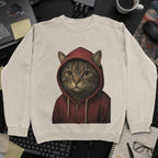 Cat In Hoodie Sweatshirt - Sand mockup