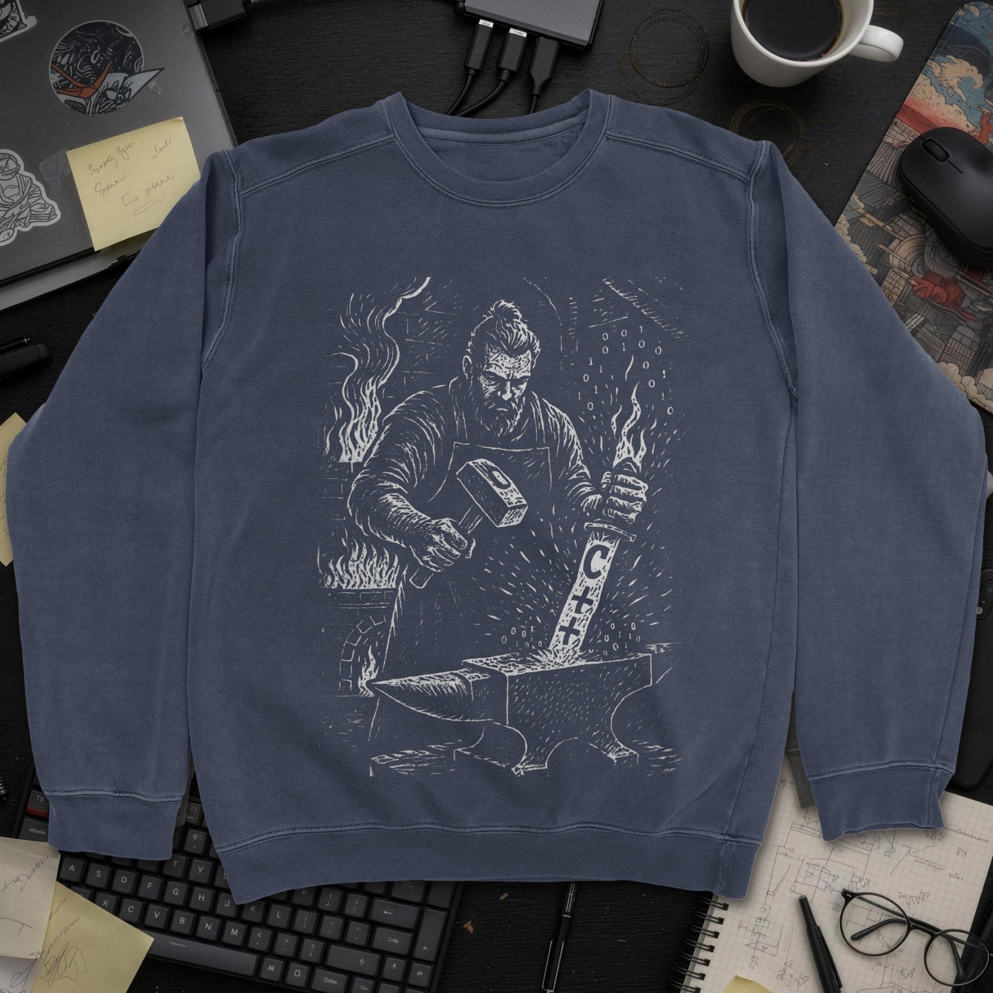 C Blacksmith Sweatshirt - Navy mockup