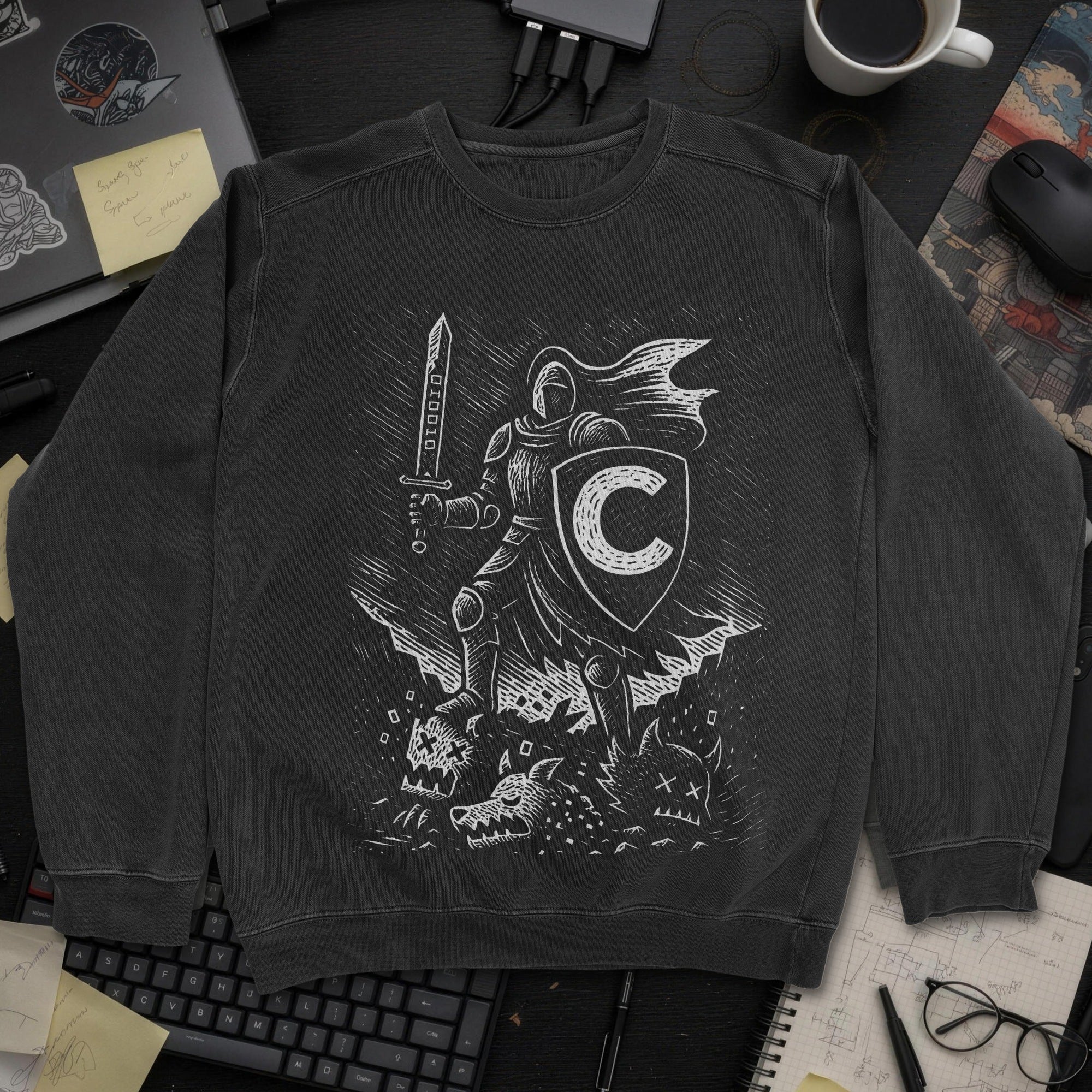 C Knight Sweatshirt - Black mockup