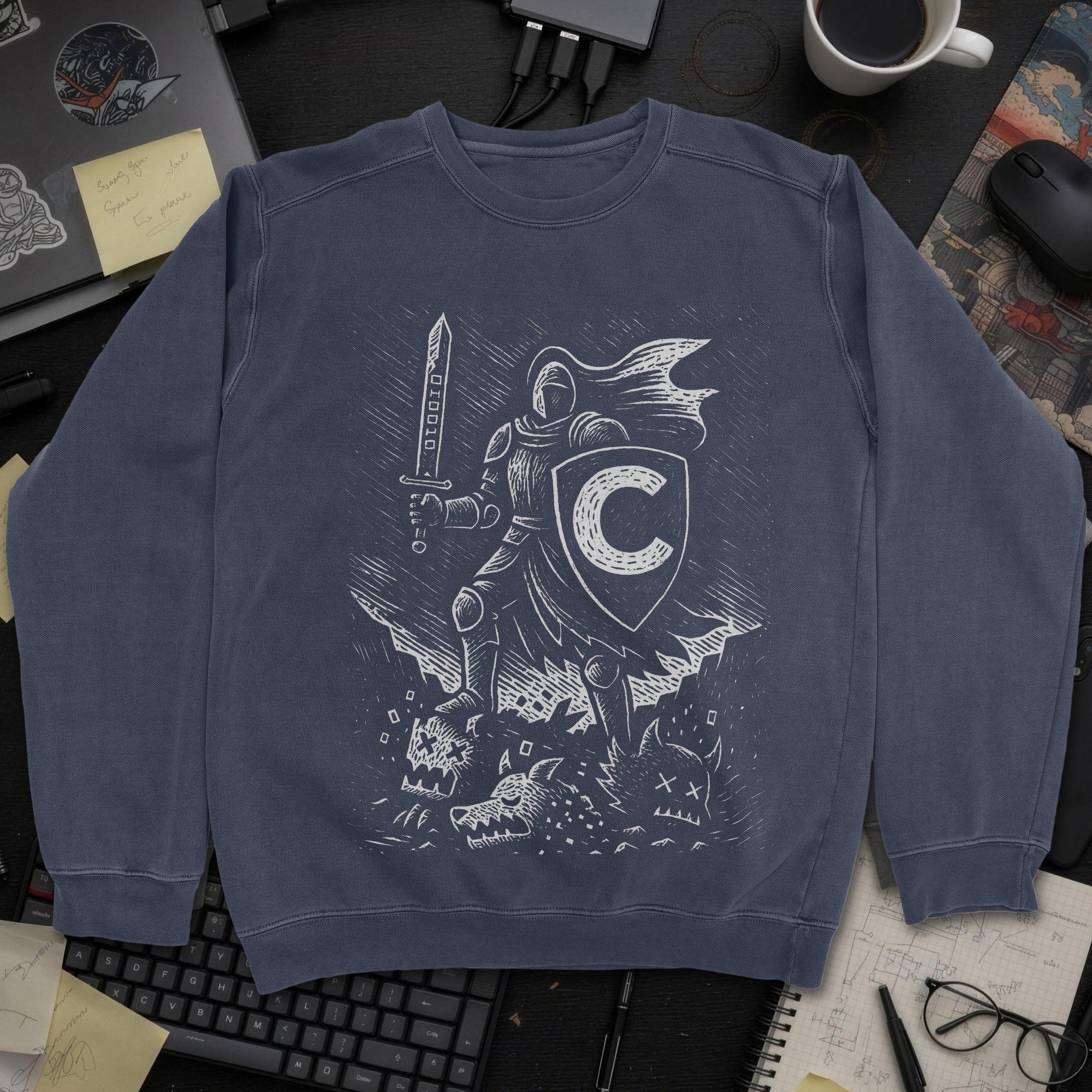 C Knight Sweatshirt - Navy mockup