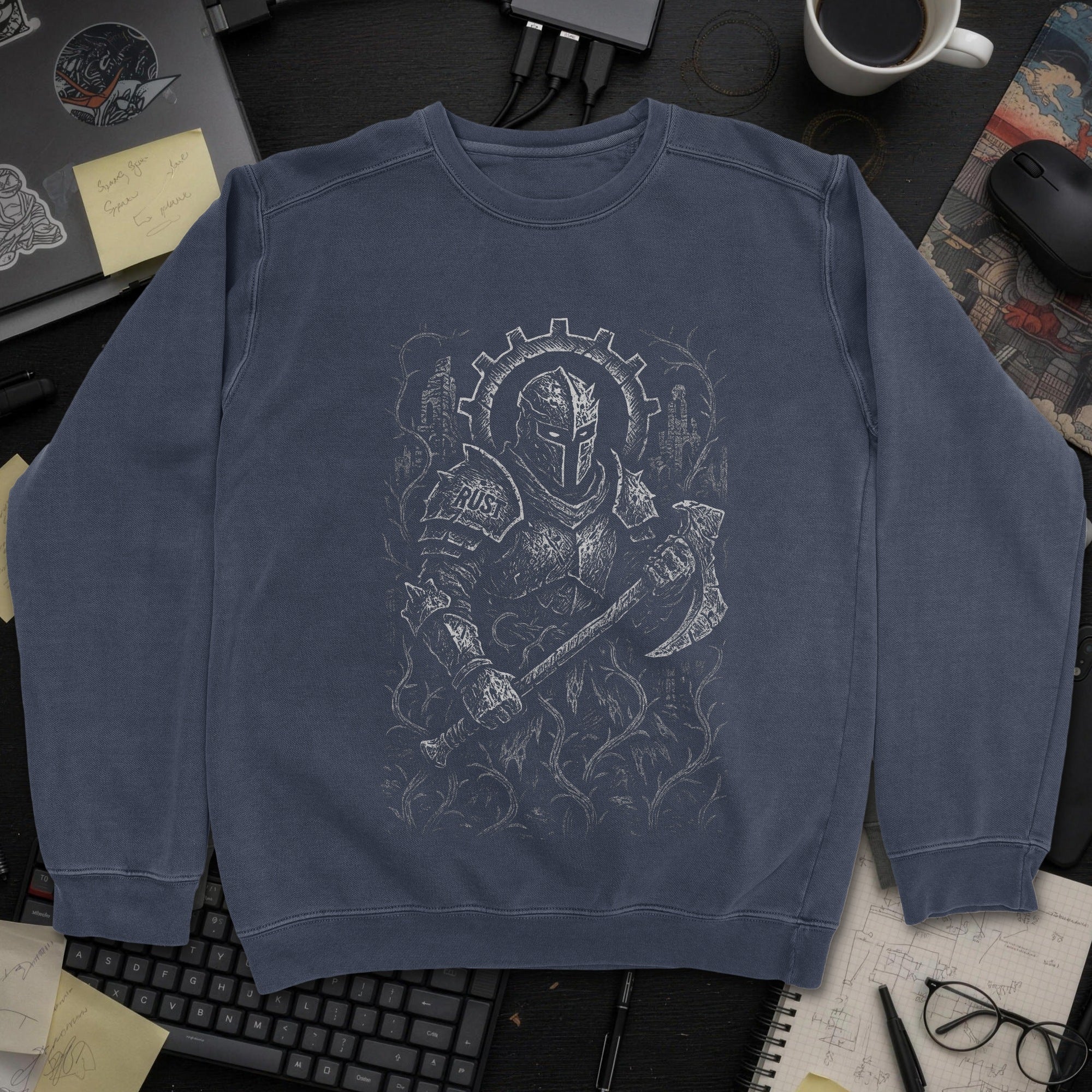 Rust Knight Sweatshirt - Navy mockup