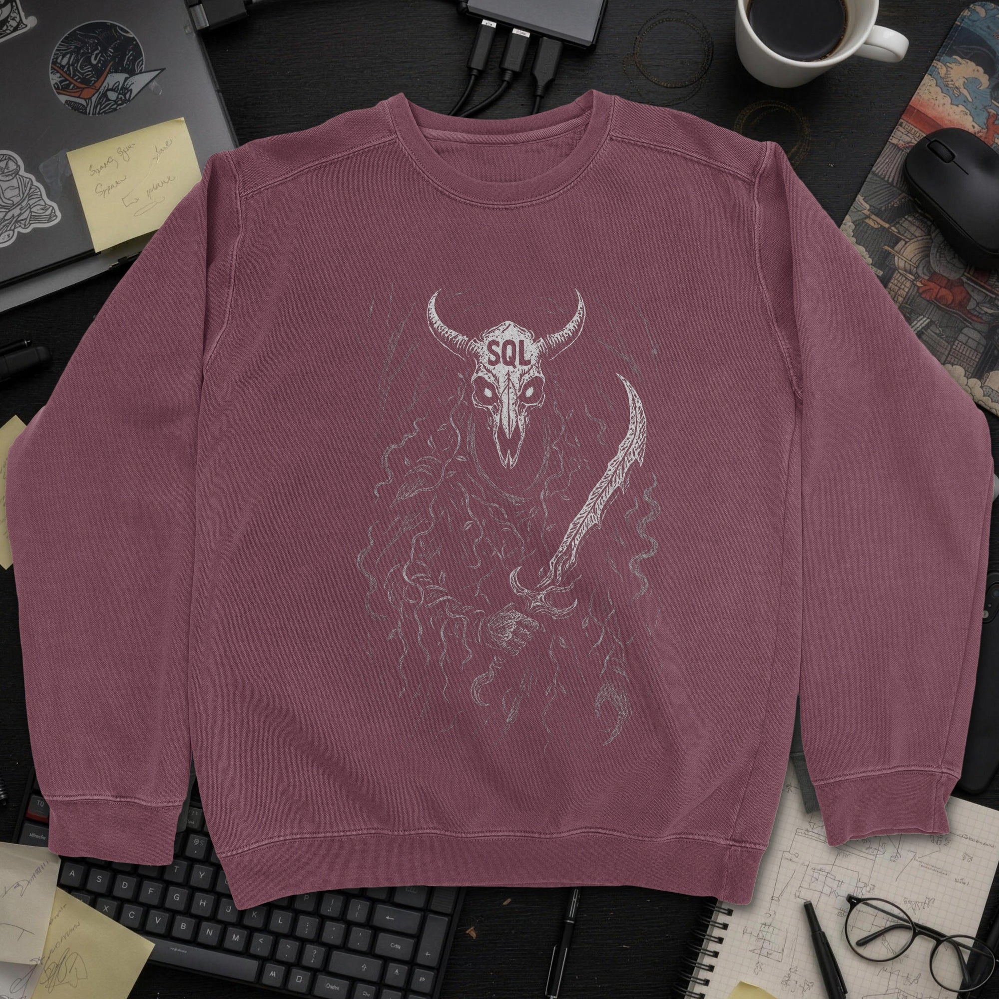 Sql Knight Sweatshirt - Maroon mockup