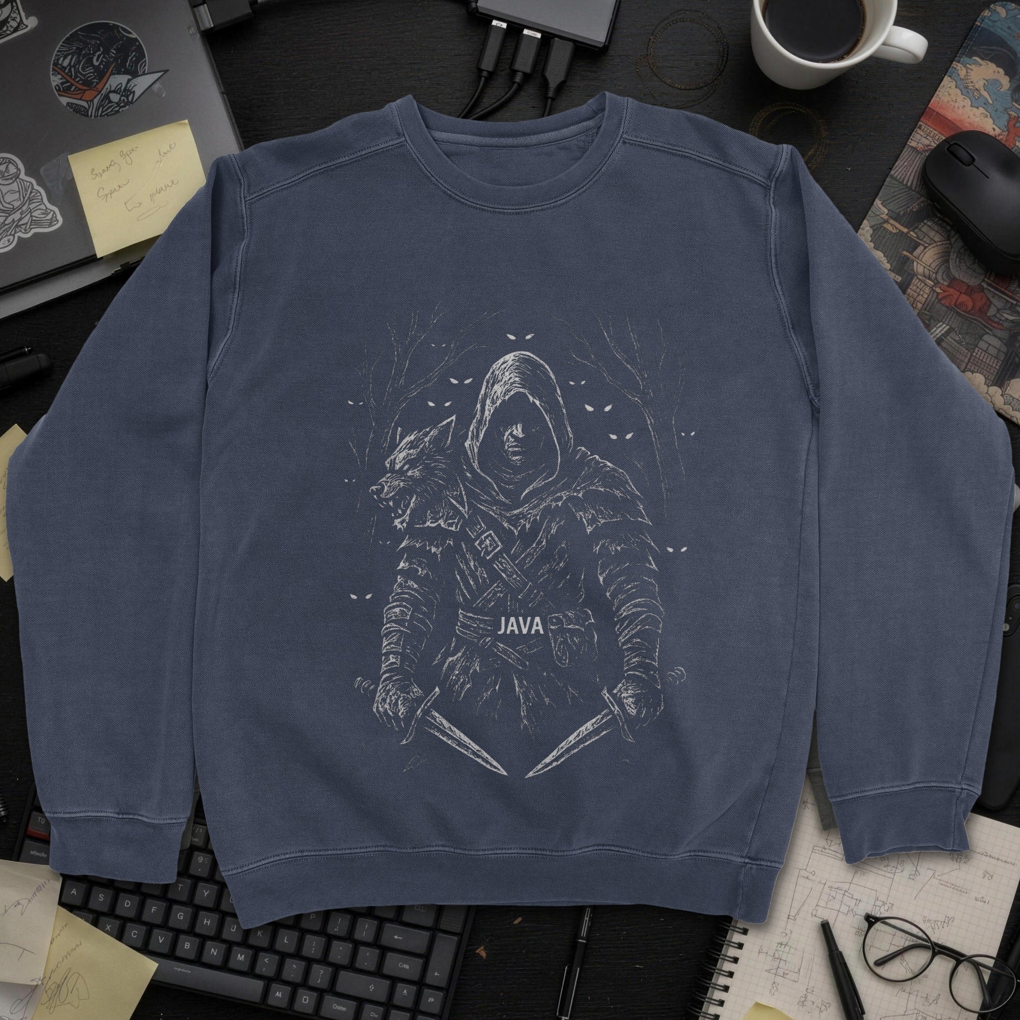 Java Warrior Sweatshirt - Navy mockup
