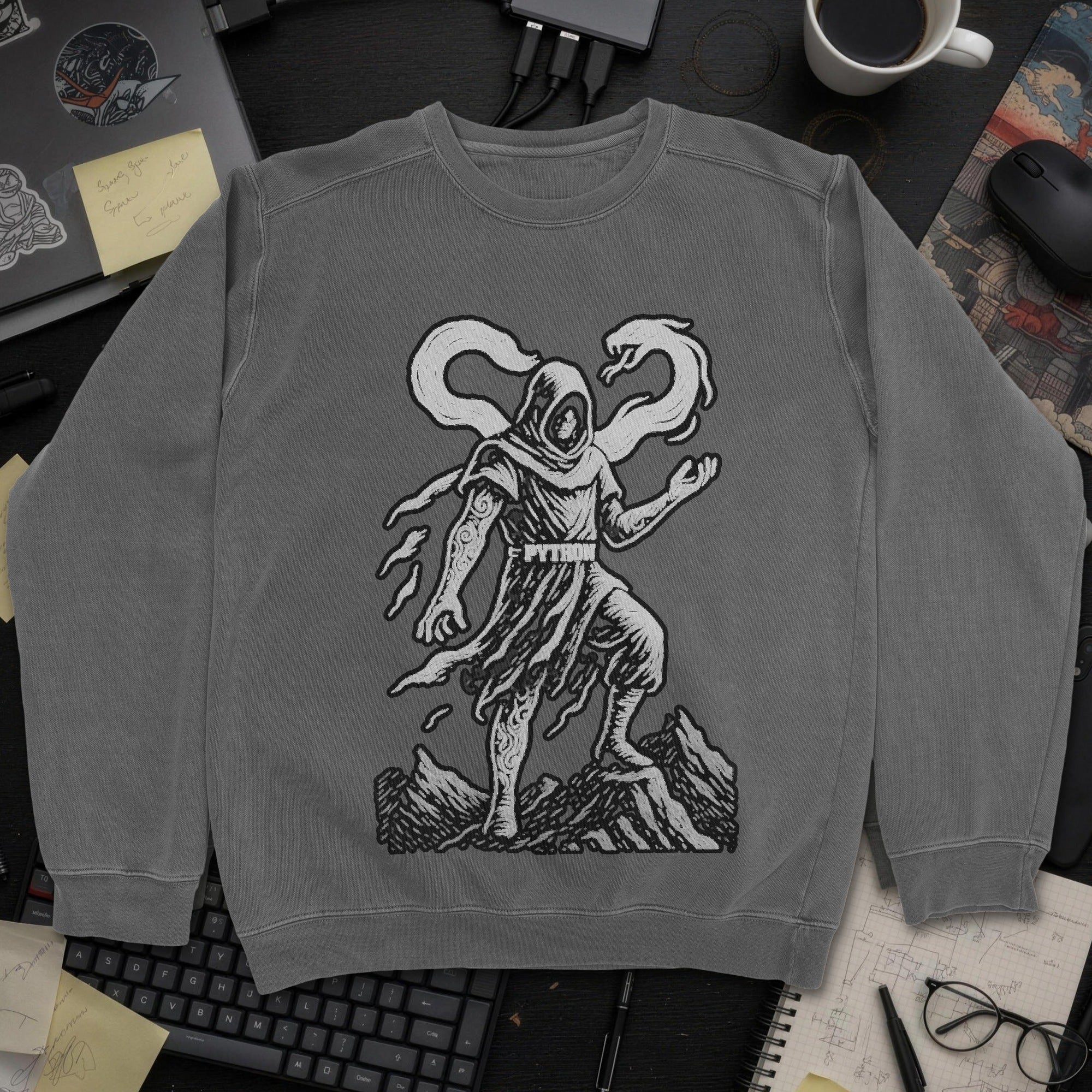 Python Warrior Sweatshirt - Dark Heather mockup