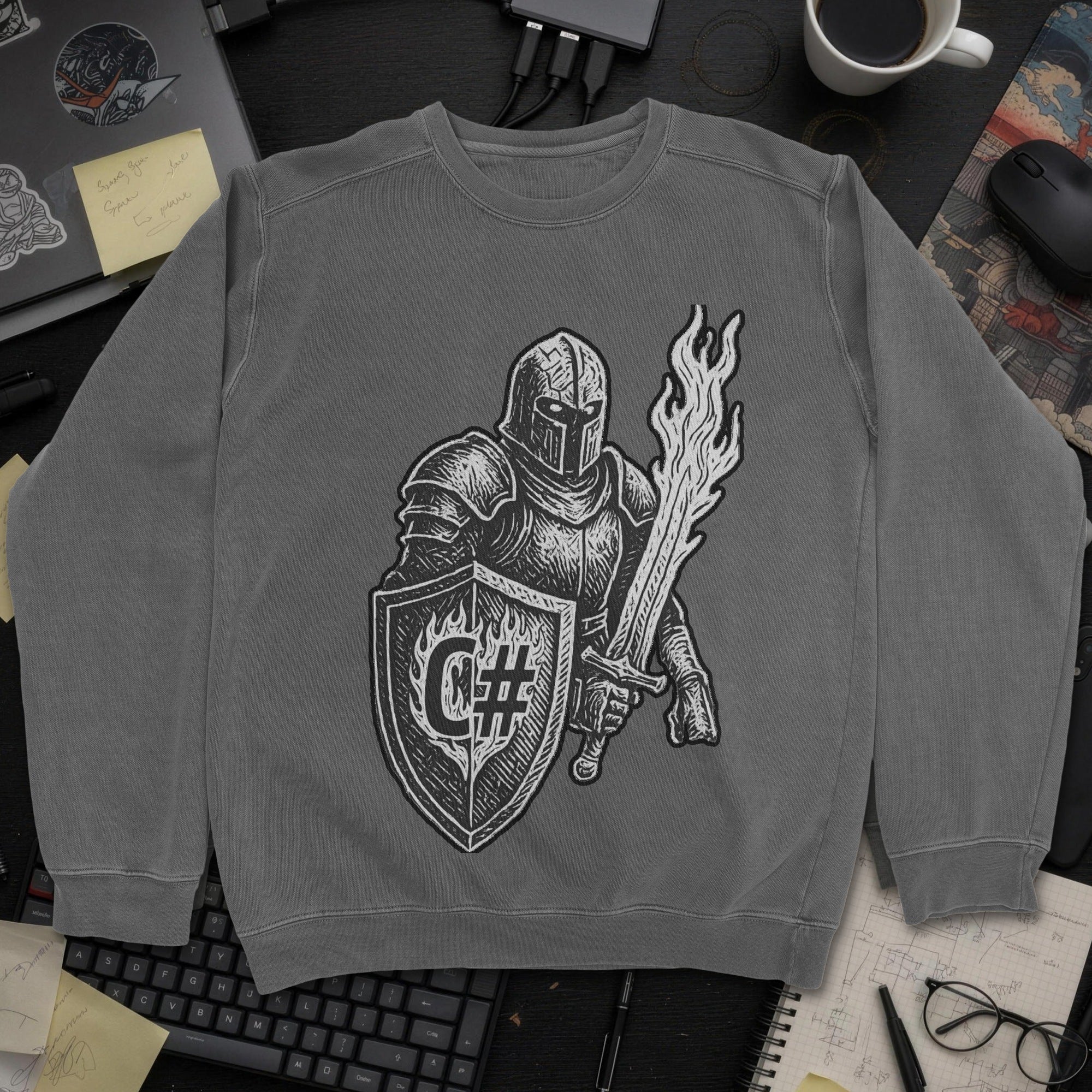 C# Knight Sweatshirt - Dark Heather mockup