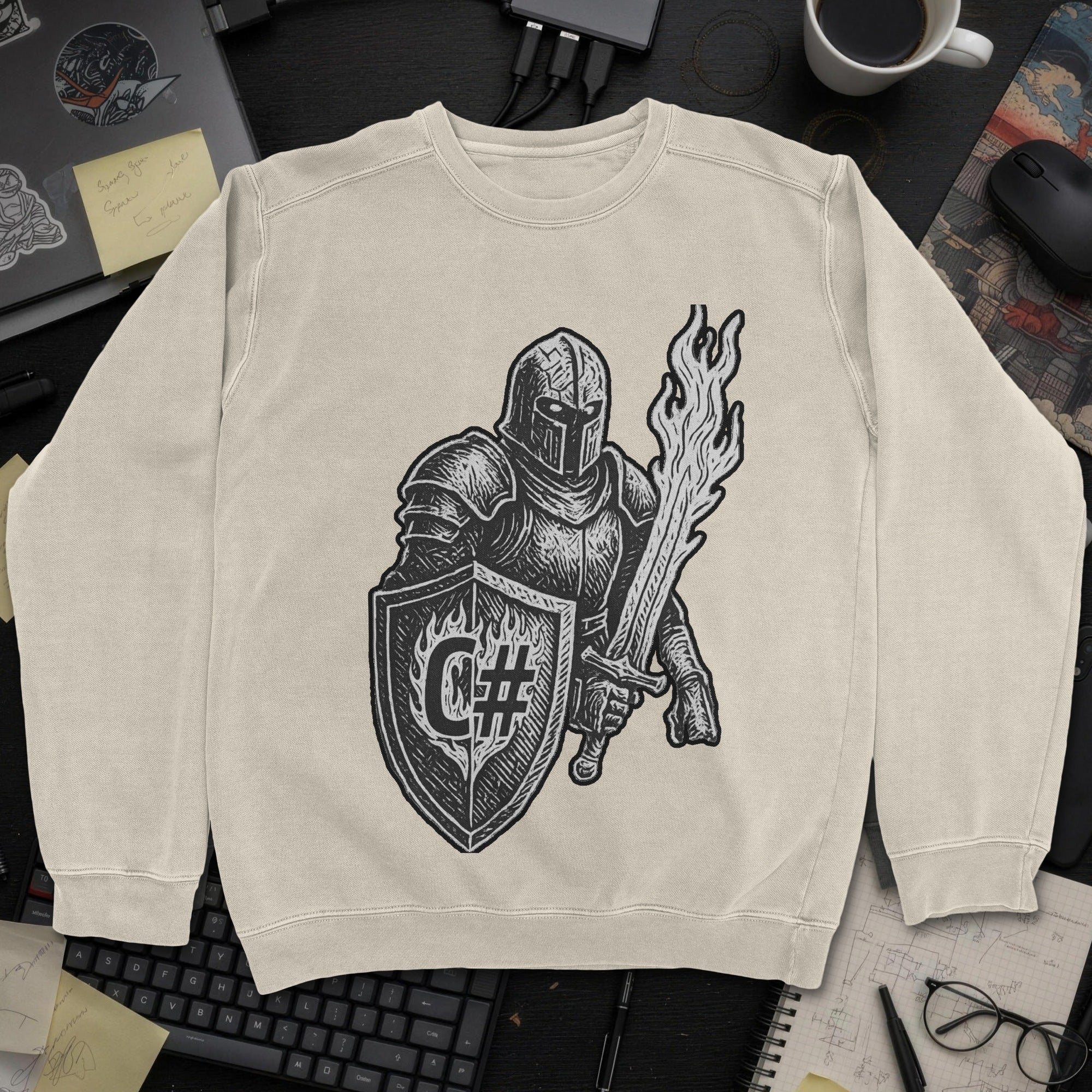 C# Knight Sweatshirt - Sand mockup