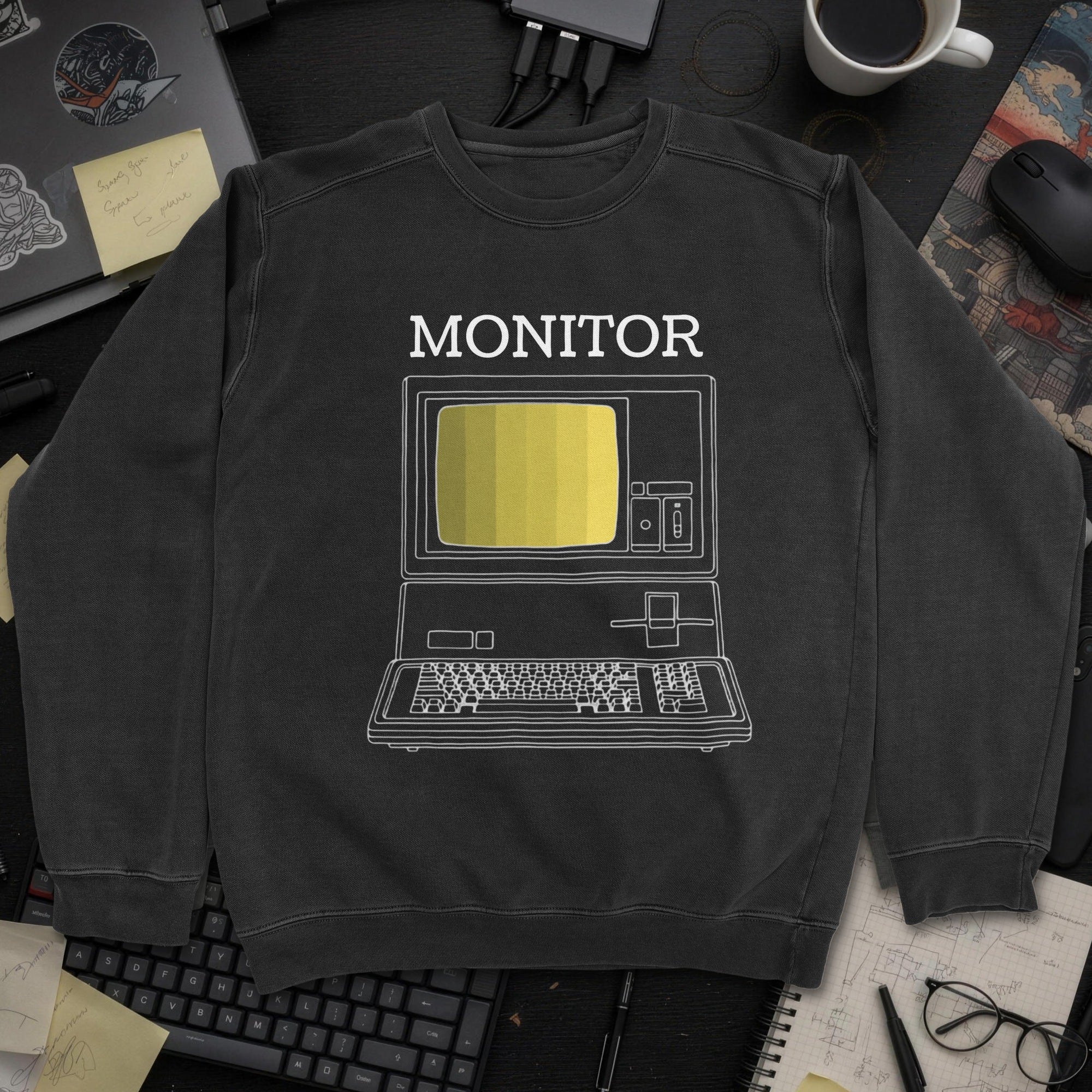 Monitor Sweatshirt - Black mockup