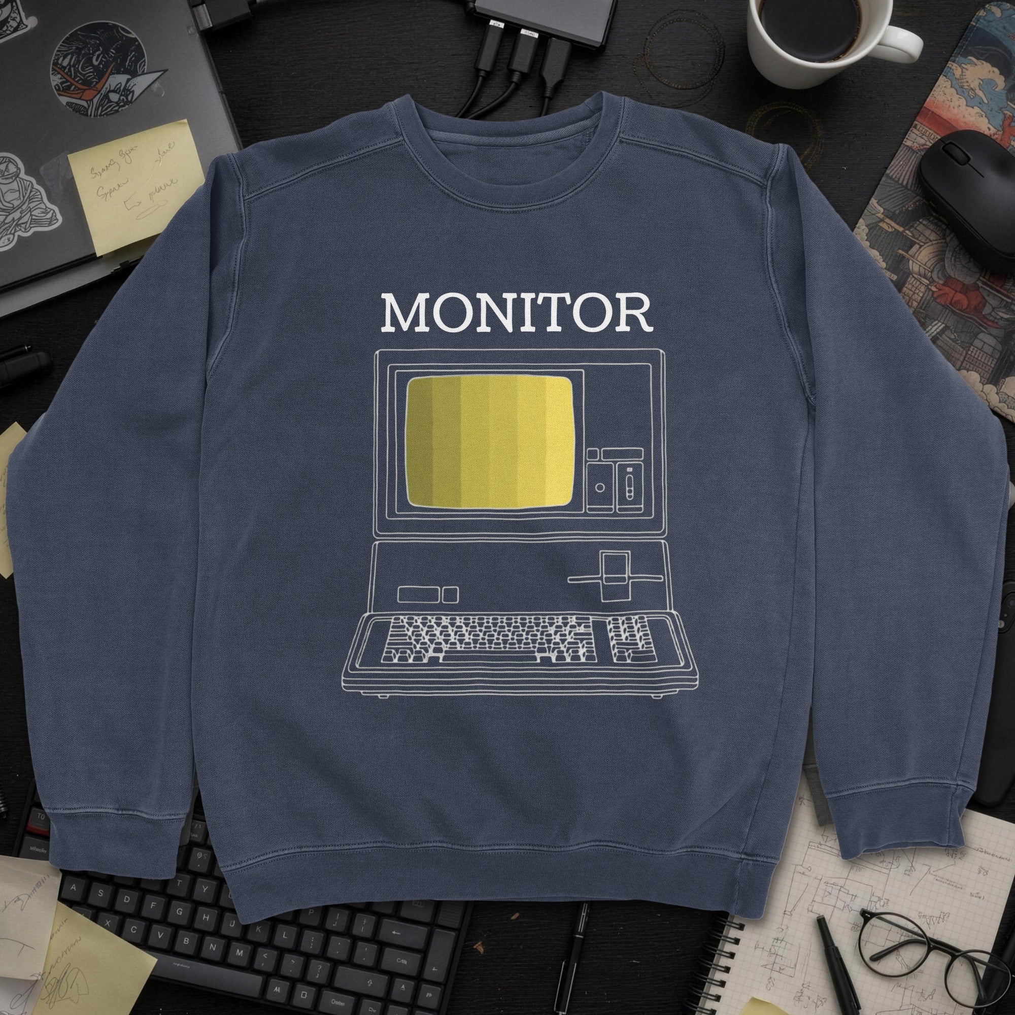 Monitor Sweatshirt - Navy mockup