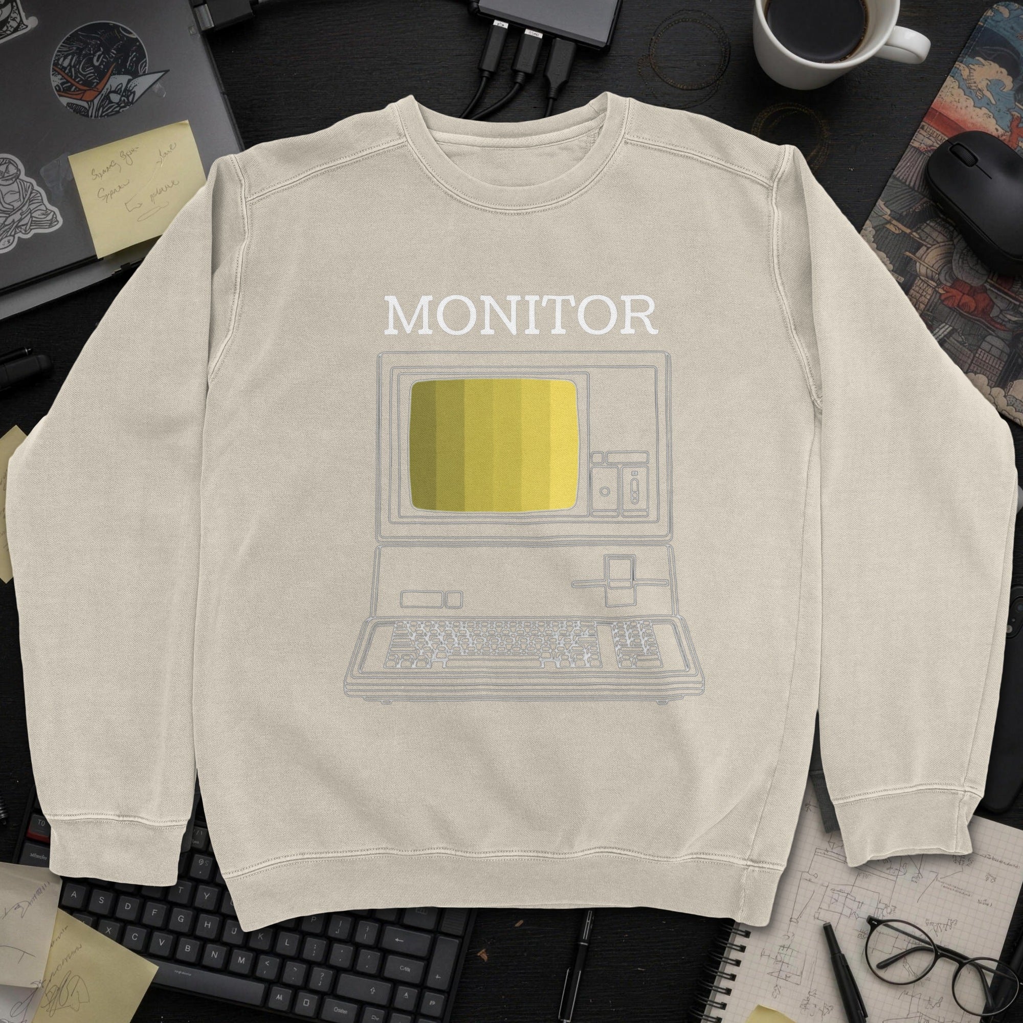 Monitor Sweatshirt - Sand mockup