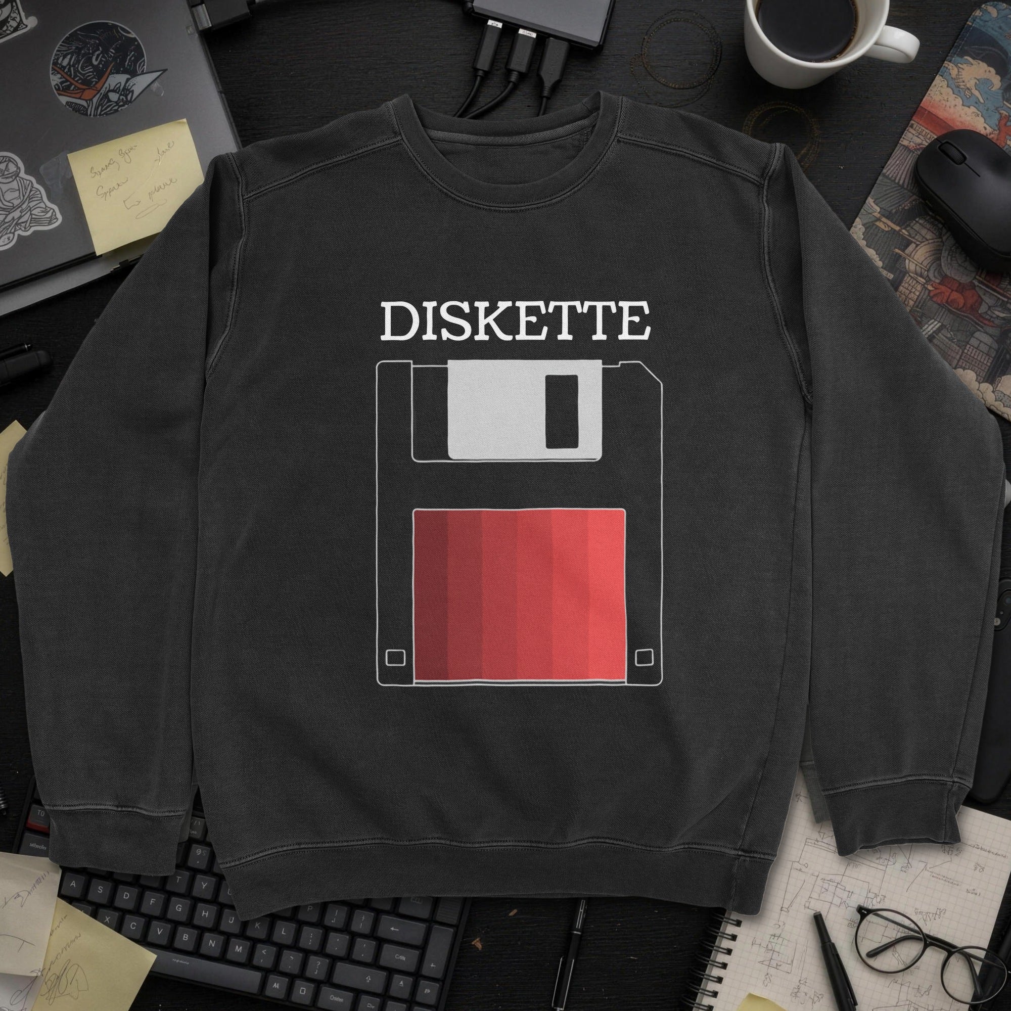 Diskette Sweatshirt - Black mockup
