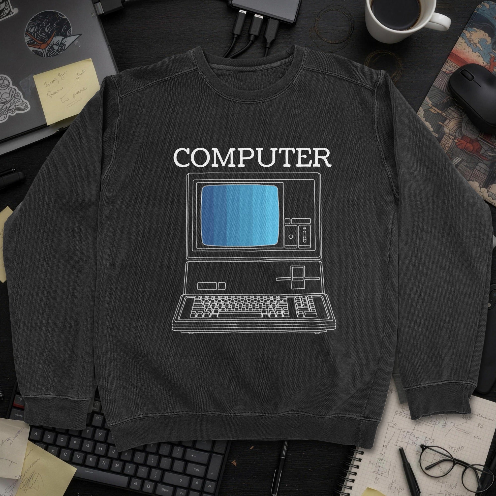 Computer Sweatshirt - Black mockup