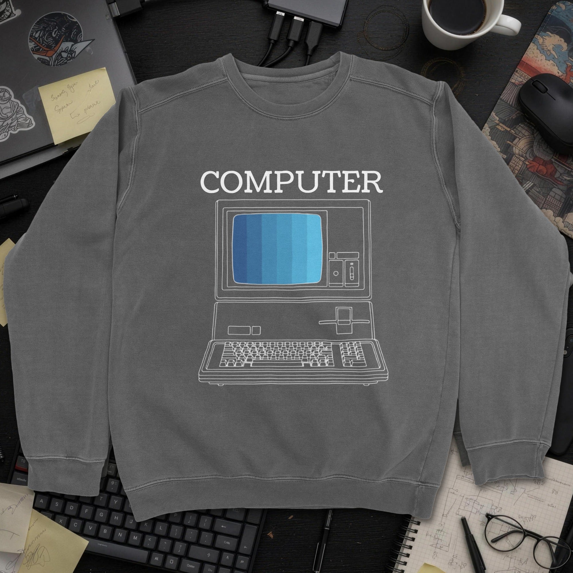 Computer Sweatshirt - Dark Heather mockup