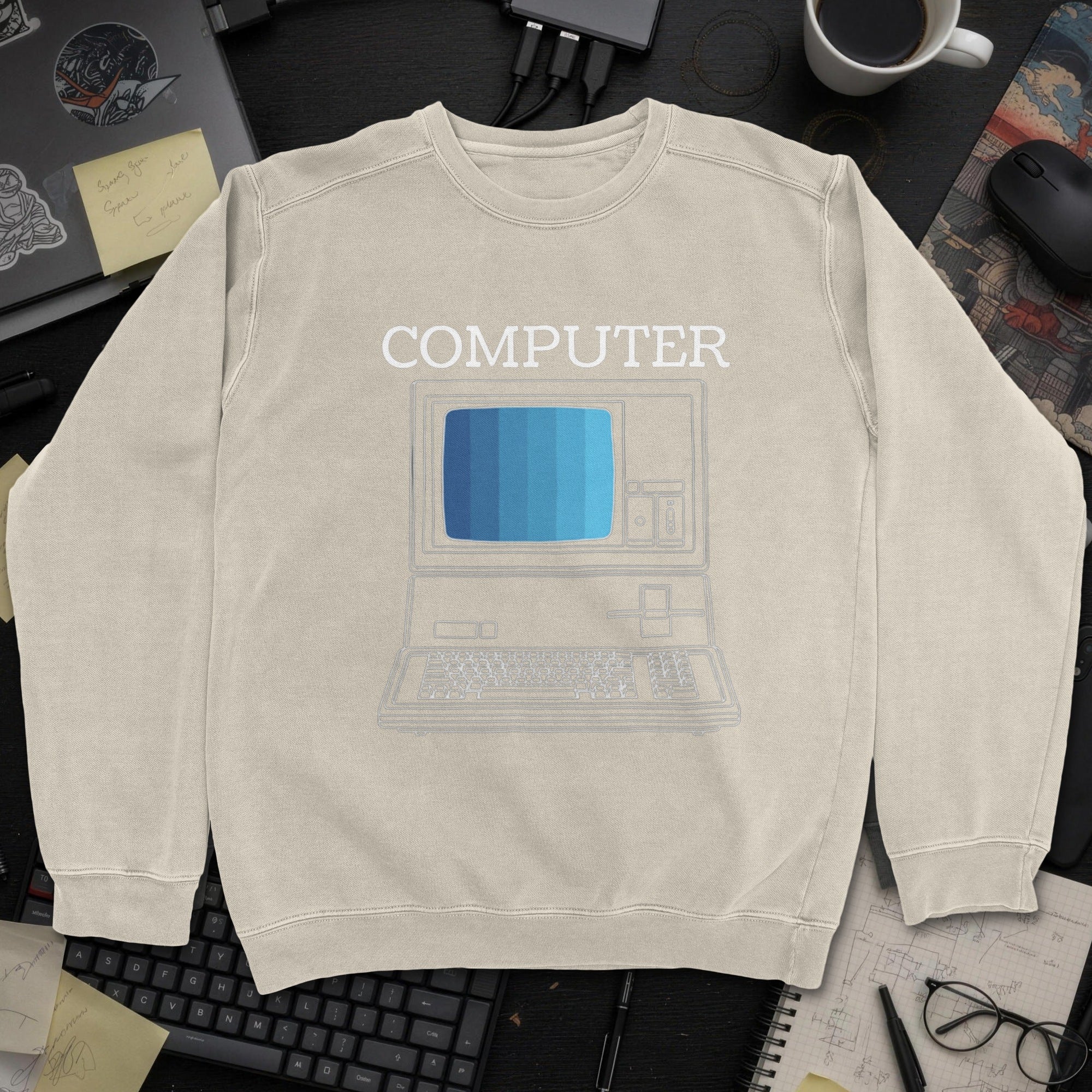 Computer Sweatshirt - Sand mockup