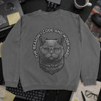 The Reason I Code Cat Sweatshirt - Dark Heather mockup