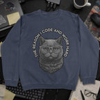 The Reason I Code Cat Sweatshirt - Navy mockup