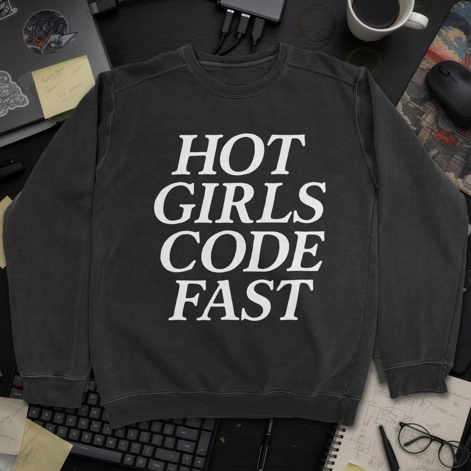 Hot Girls Code Fast Sweatshirt - Black mockup