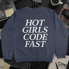Hot Girls Code Fast Sweatshirt - Navy mockup