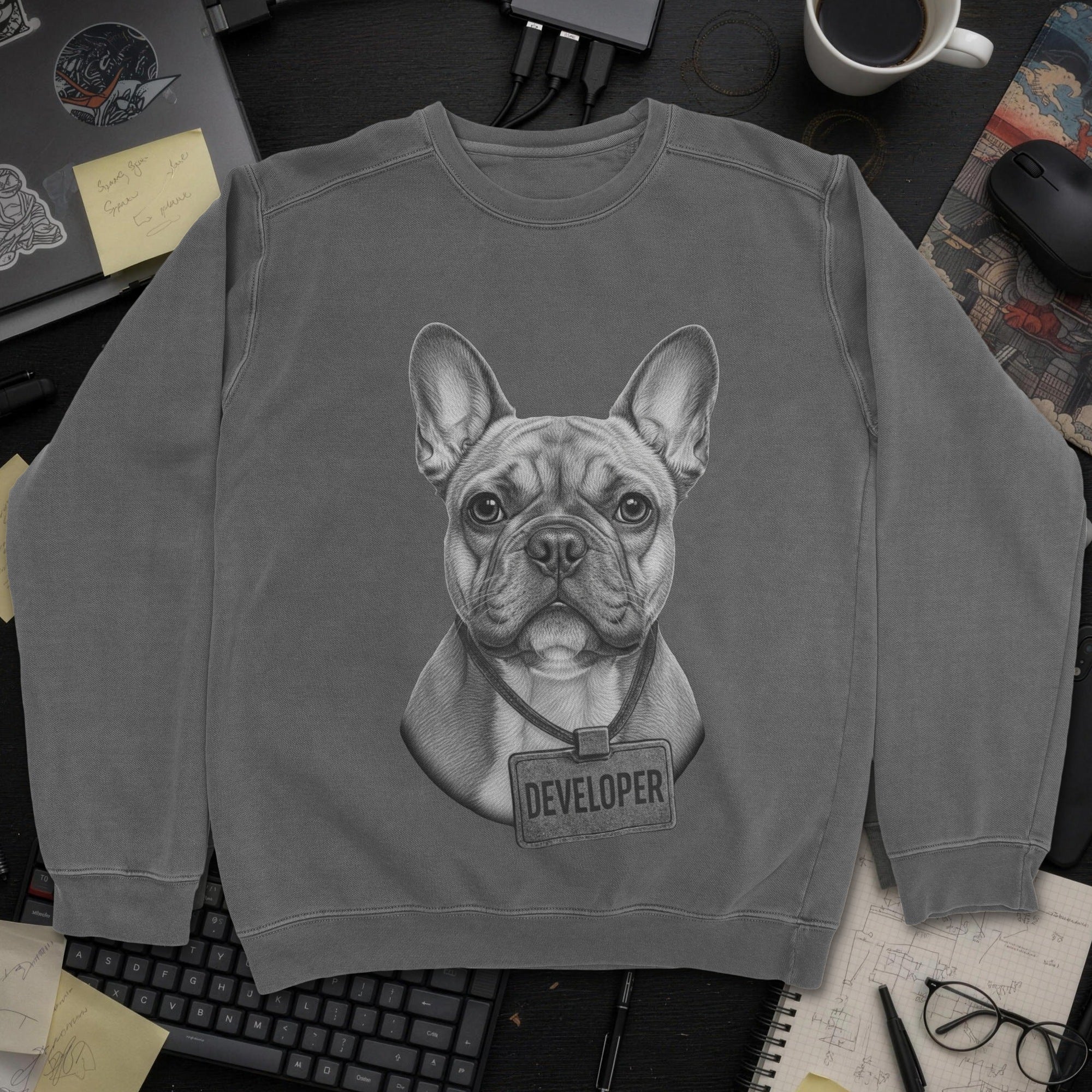 Dog Developer Sweatshirt - Dark Heather mockup