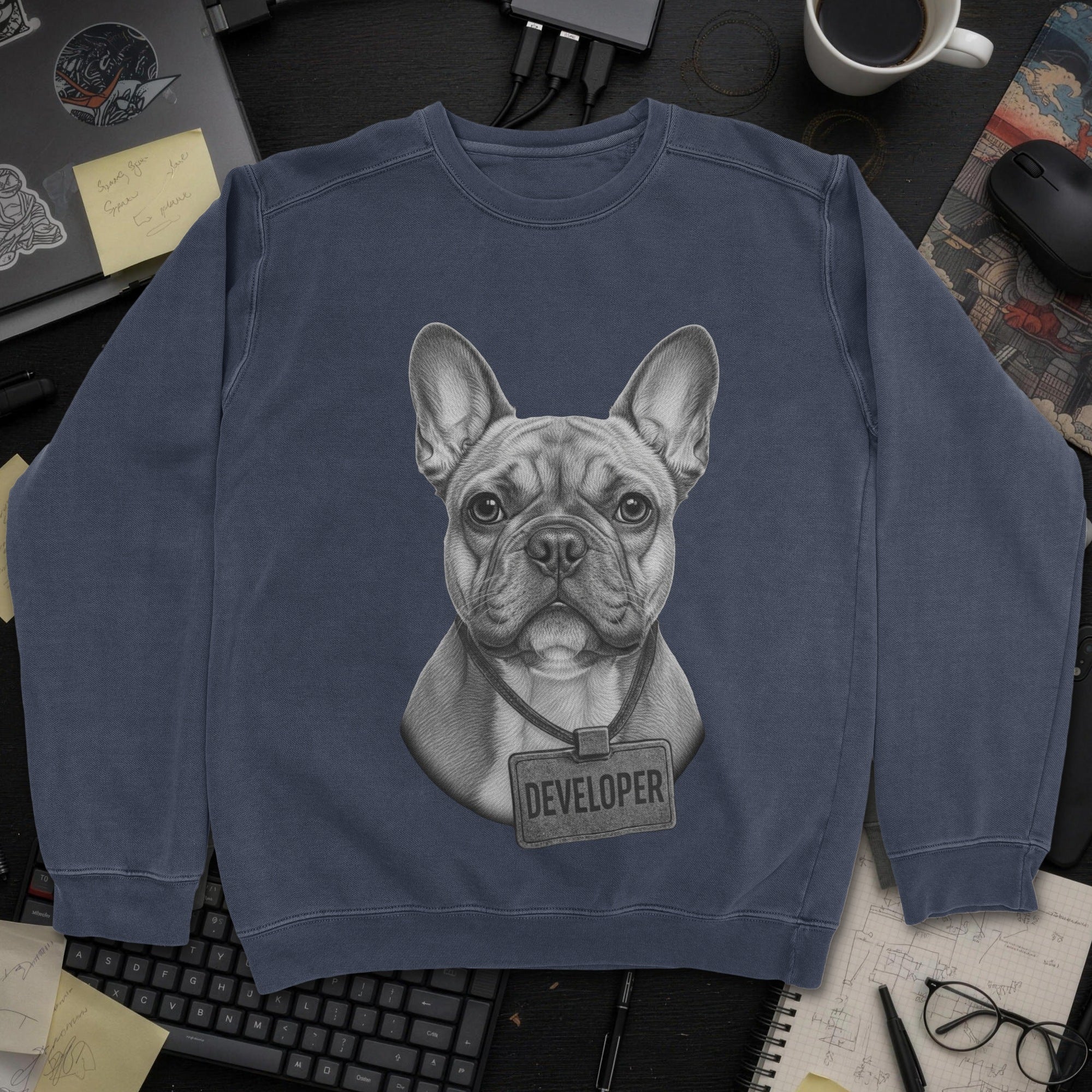 Dog Developer Sweatshirt - Navy mockup