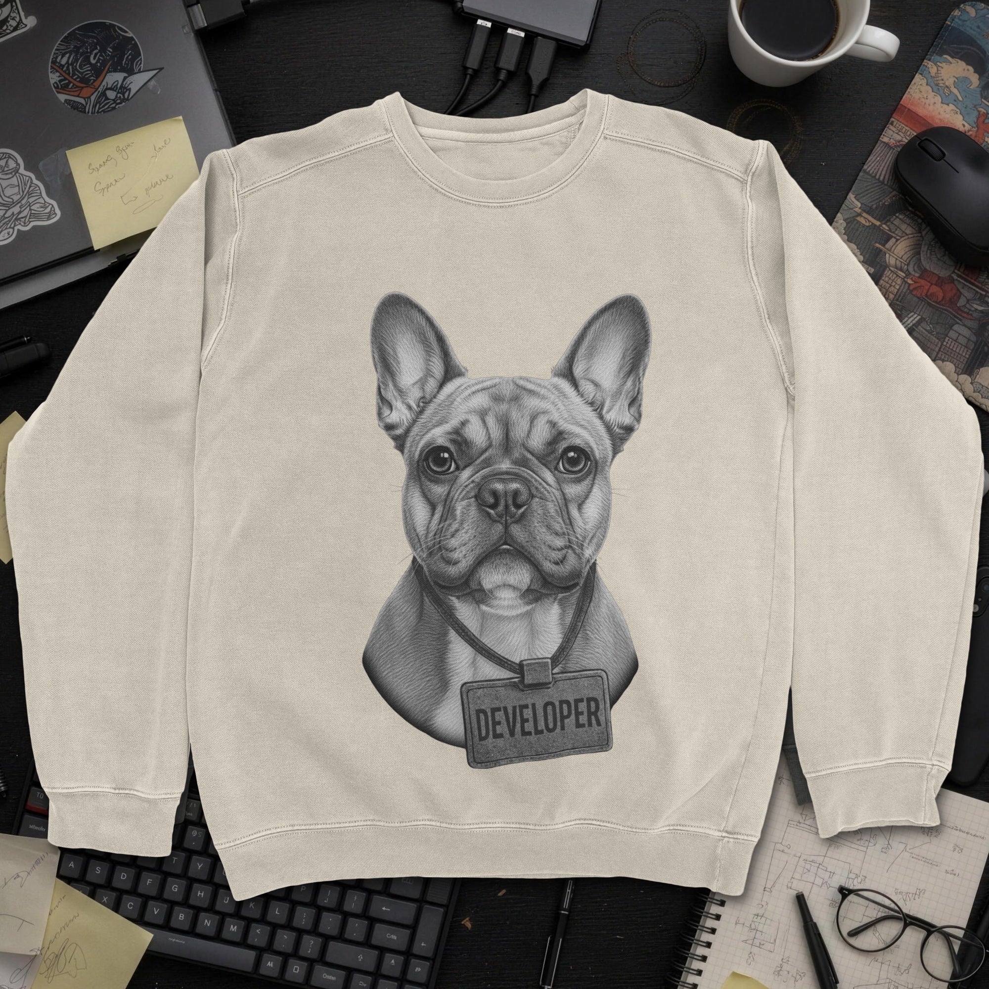 Dog Developer Sweatshirt - Sand mockup
