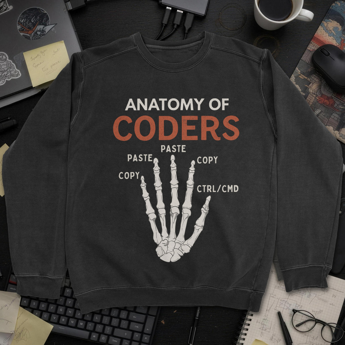 Anatomy Of Coders Sweatshirt - Black mockup