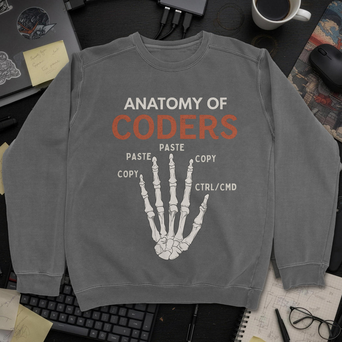 Anatomy Of Coders Sweatshirt - Dark Heather mockup