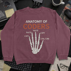 Anatomy Of Coders Sweatshirt - Maroon mockup