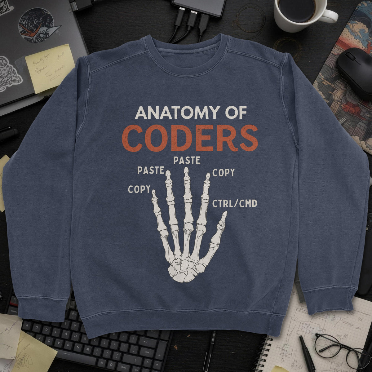 Anatomy Of Coders Sweatshirt - Navy mockup