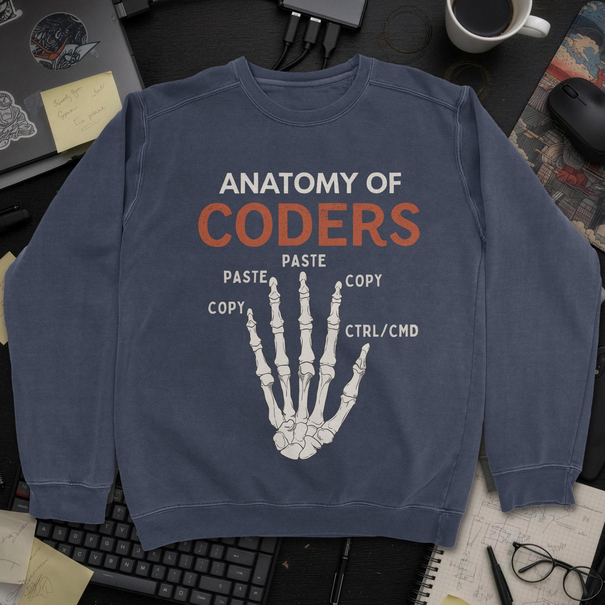 Anatomy Of Coders Sweatshirt - Navy mockup
