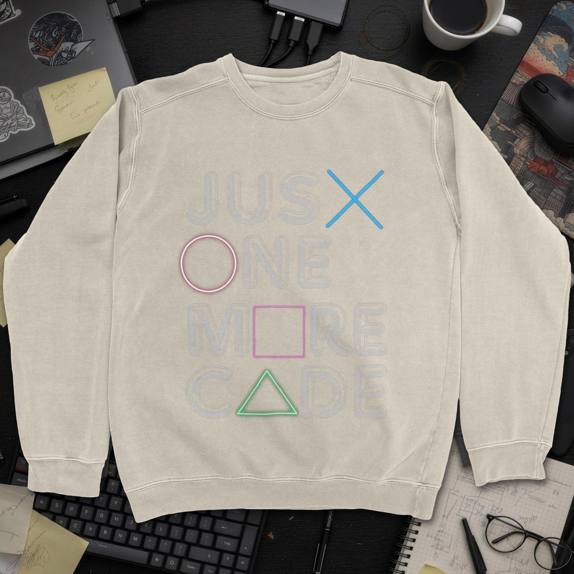 Just One More Code Sweatshirt - Sand mockup