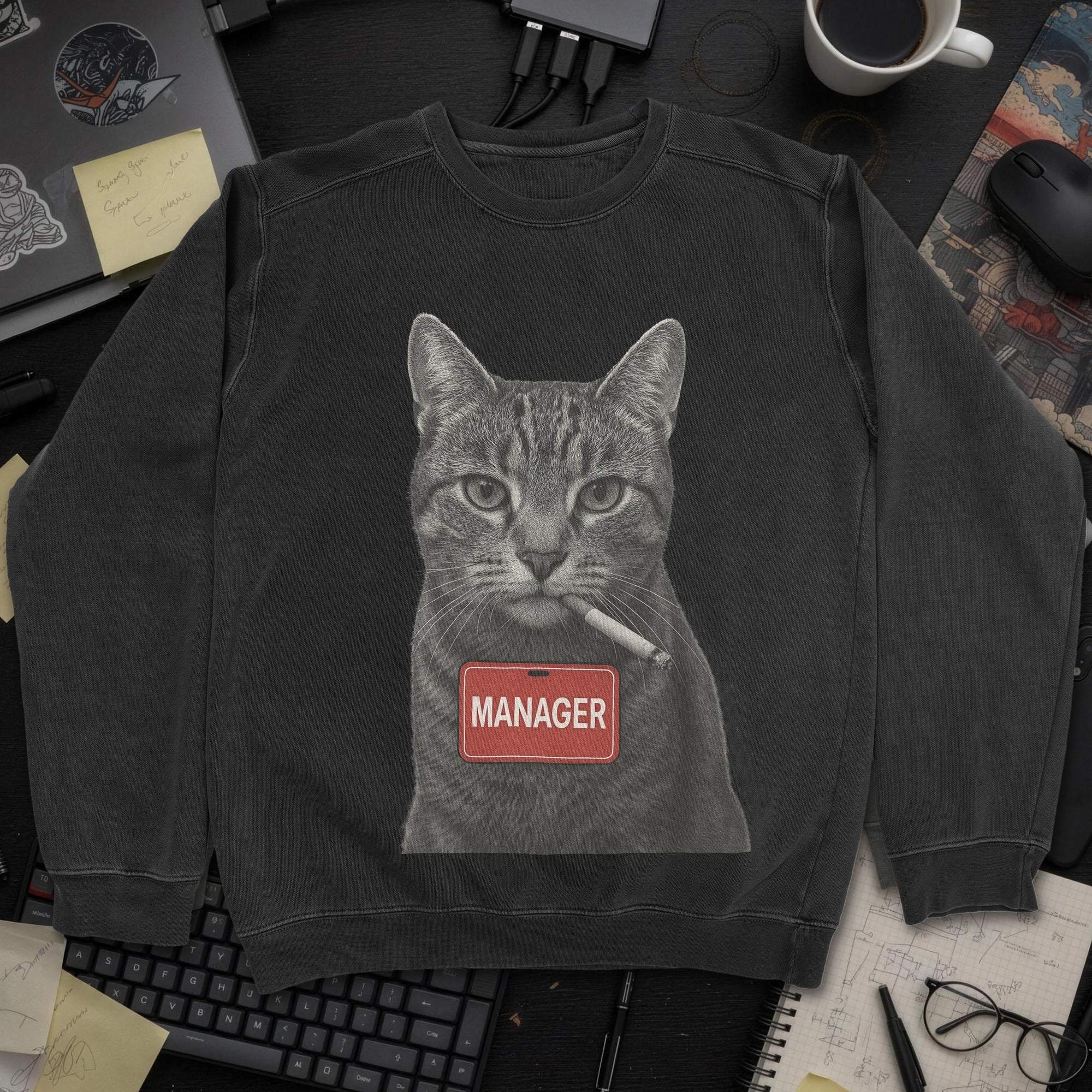 Cat Manager Sweatshirt - Black mockup