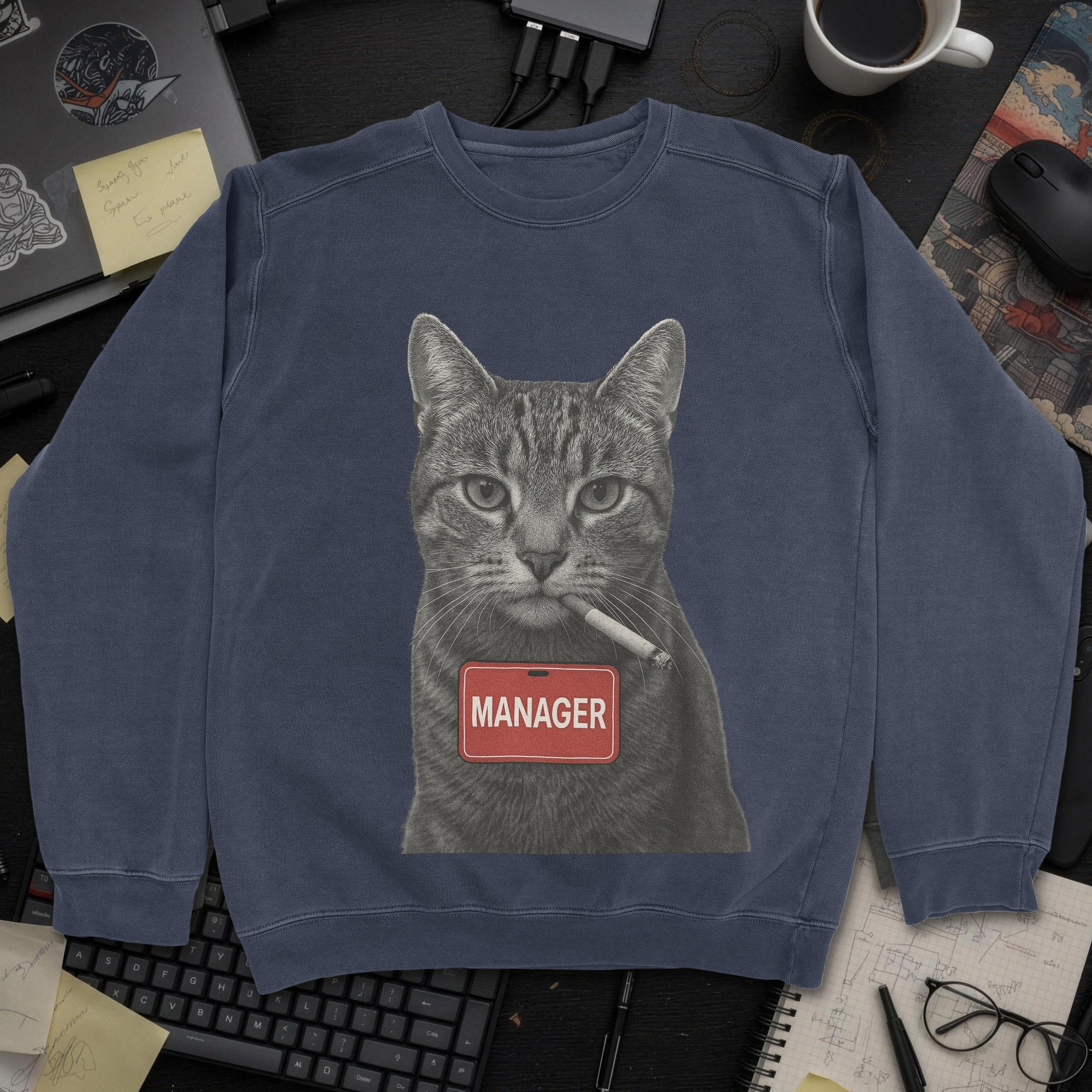 Cat Manager Sweatshirt - Navy mockup