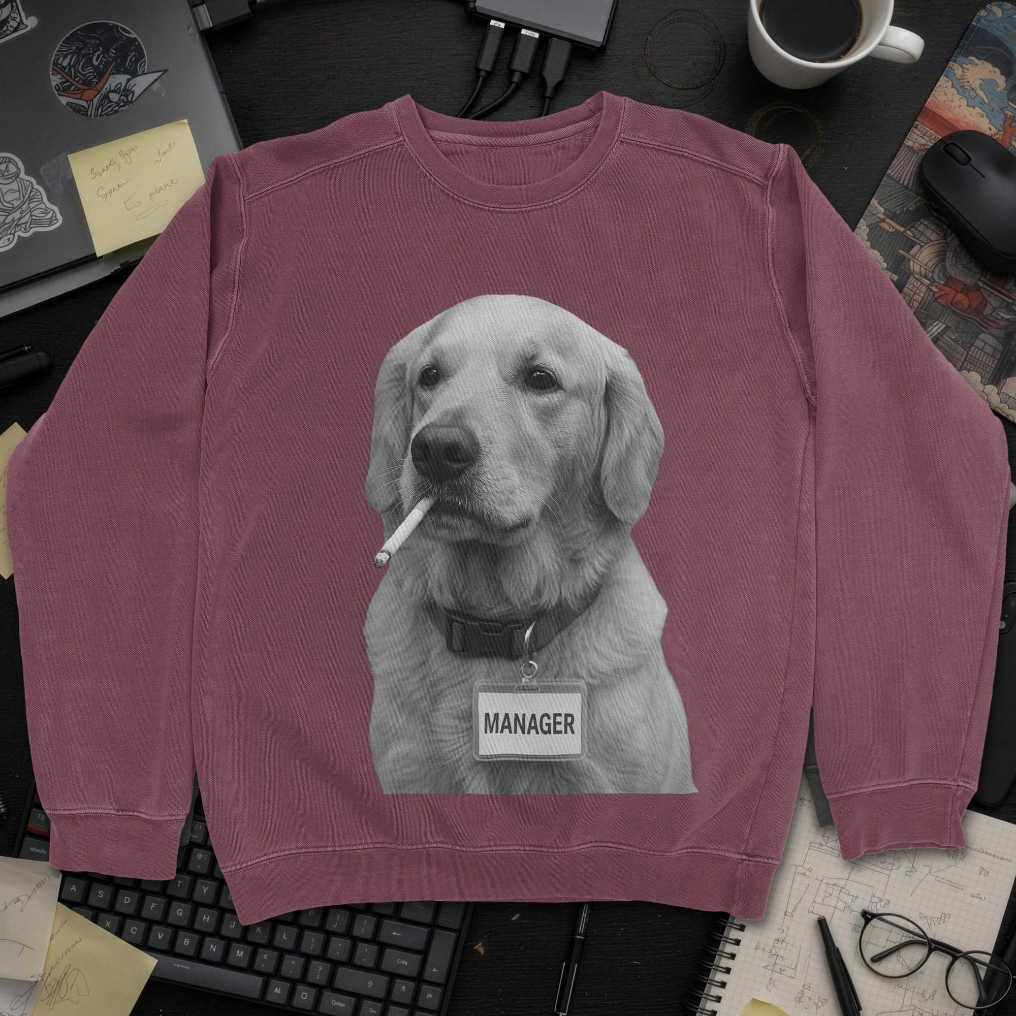Dog Manager Sweatshirt - Maroon mockup
