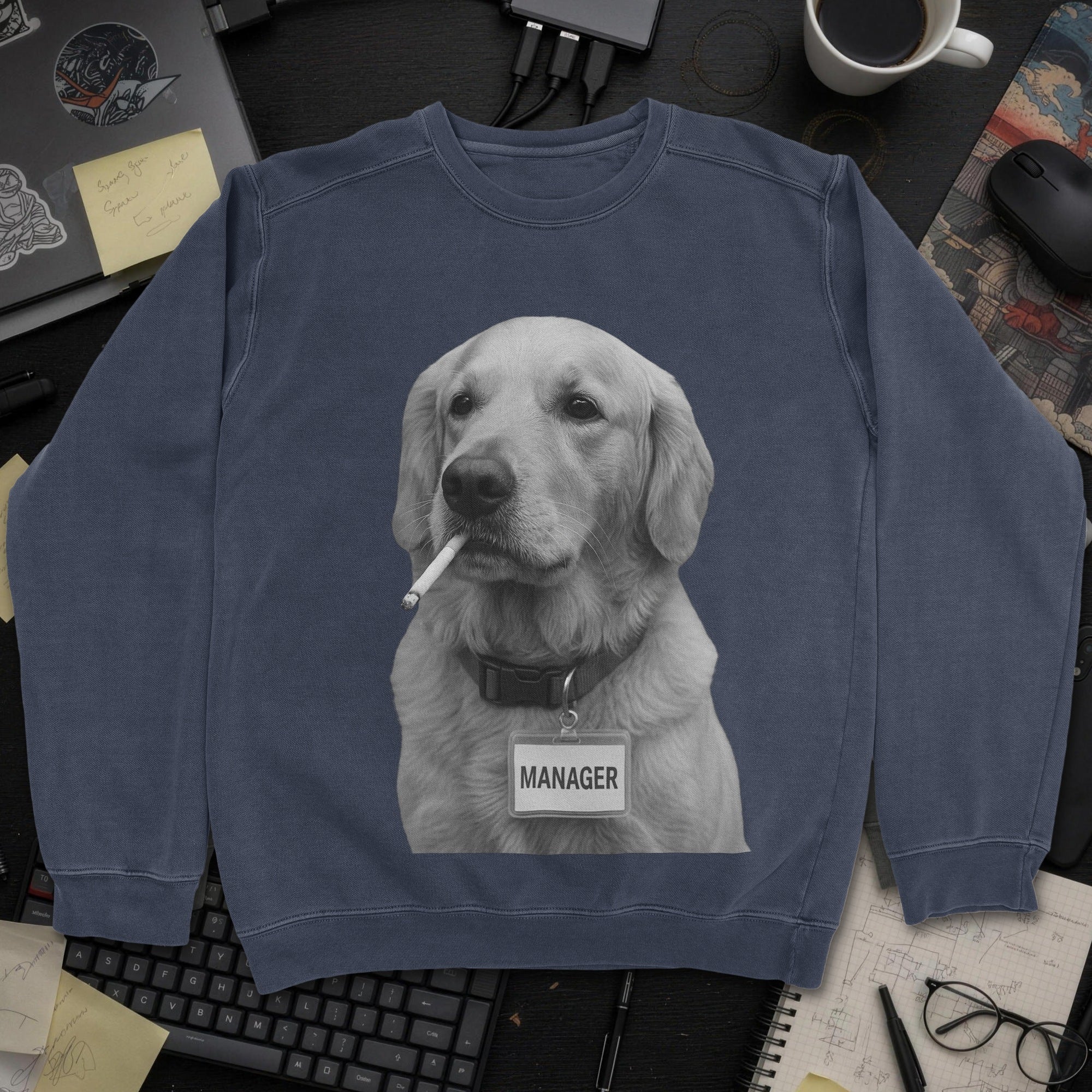 Dog Manager Sweatshirt - Navy mockup