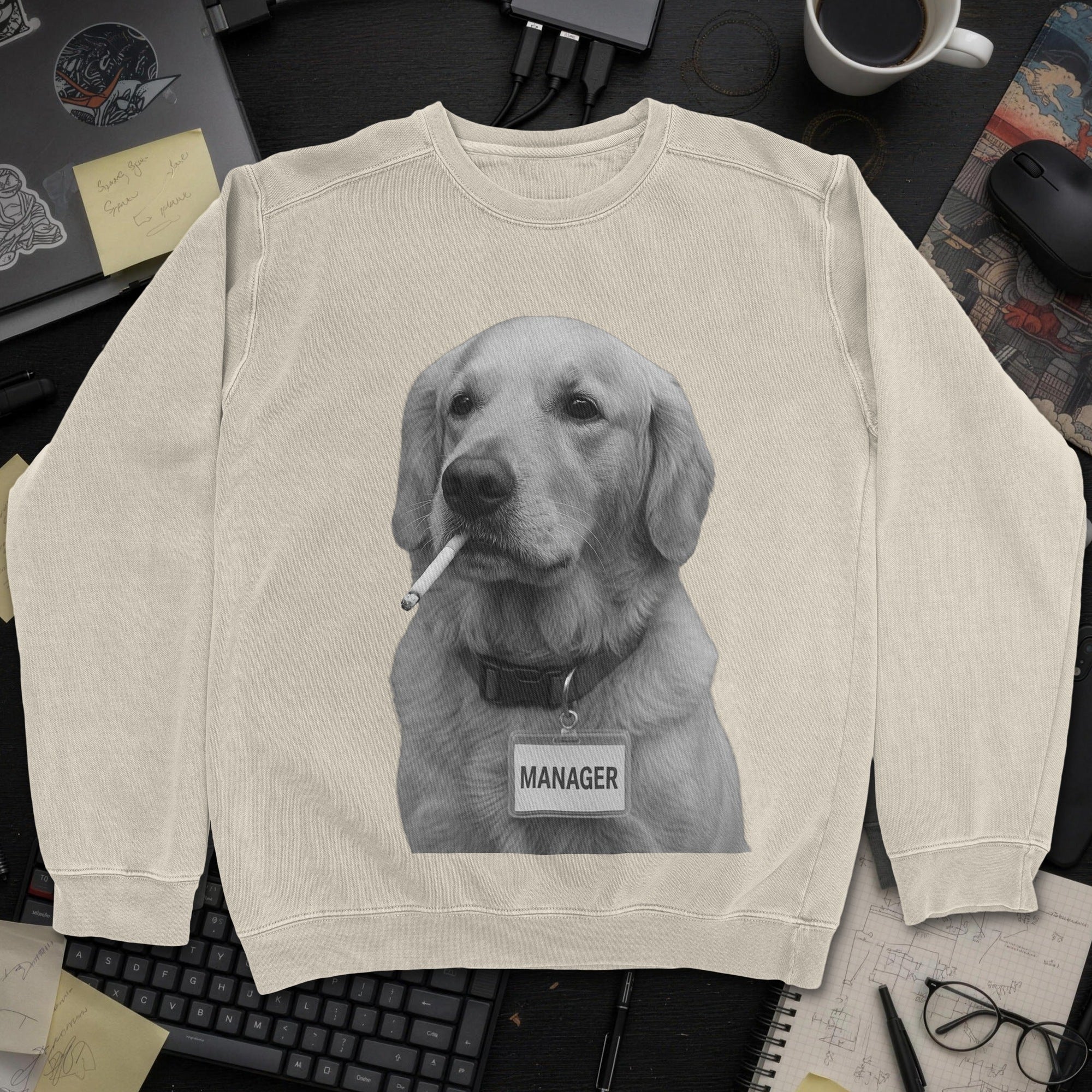 Dog Manager Sweatshirt - Sand mockup