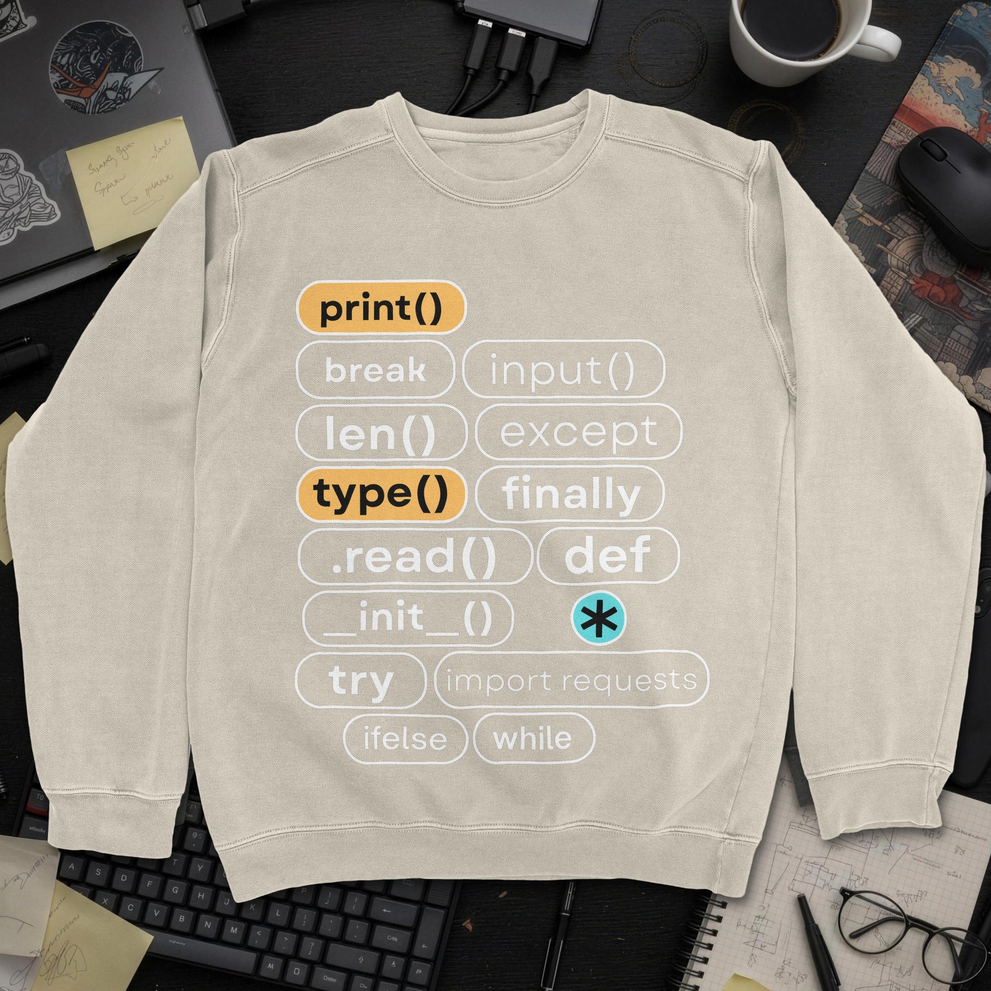 Print Break Input Sweatshirt - Sand mockup