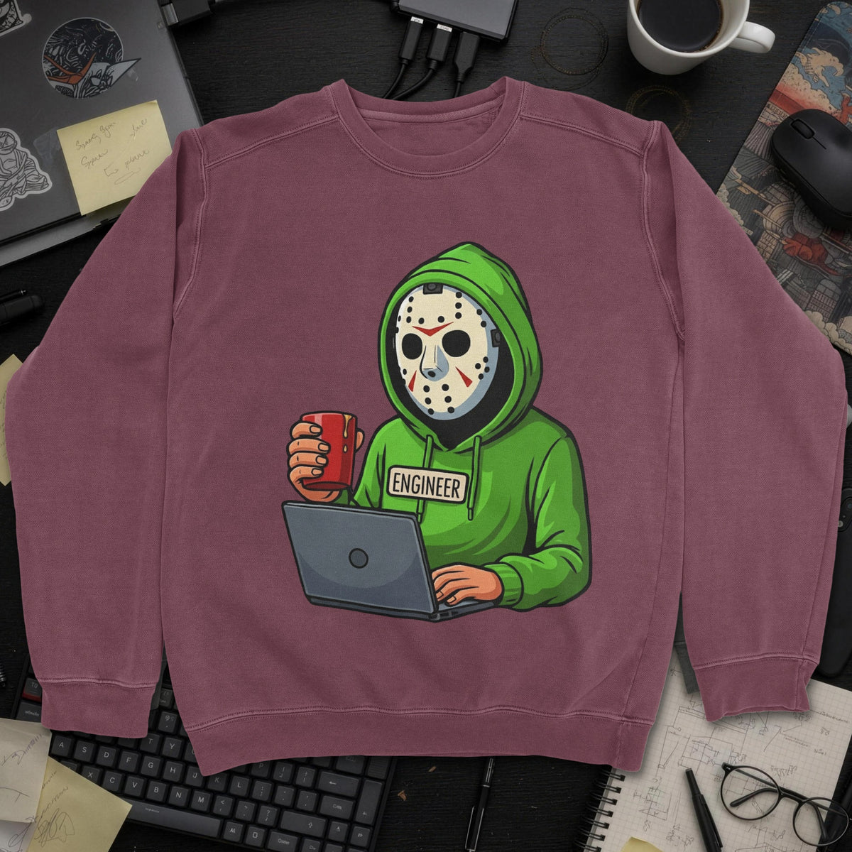 Jason Engineer Sweatshirt - Maroon mockup