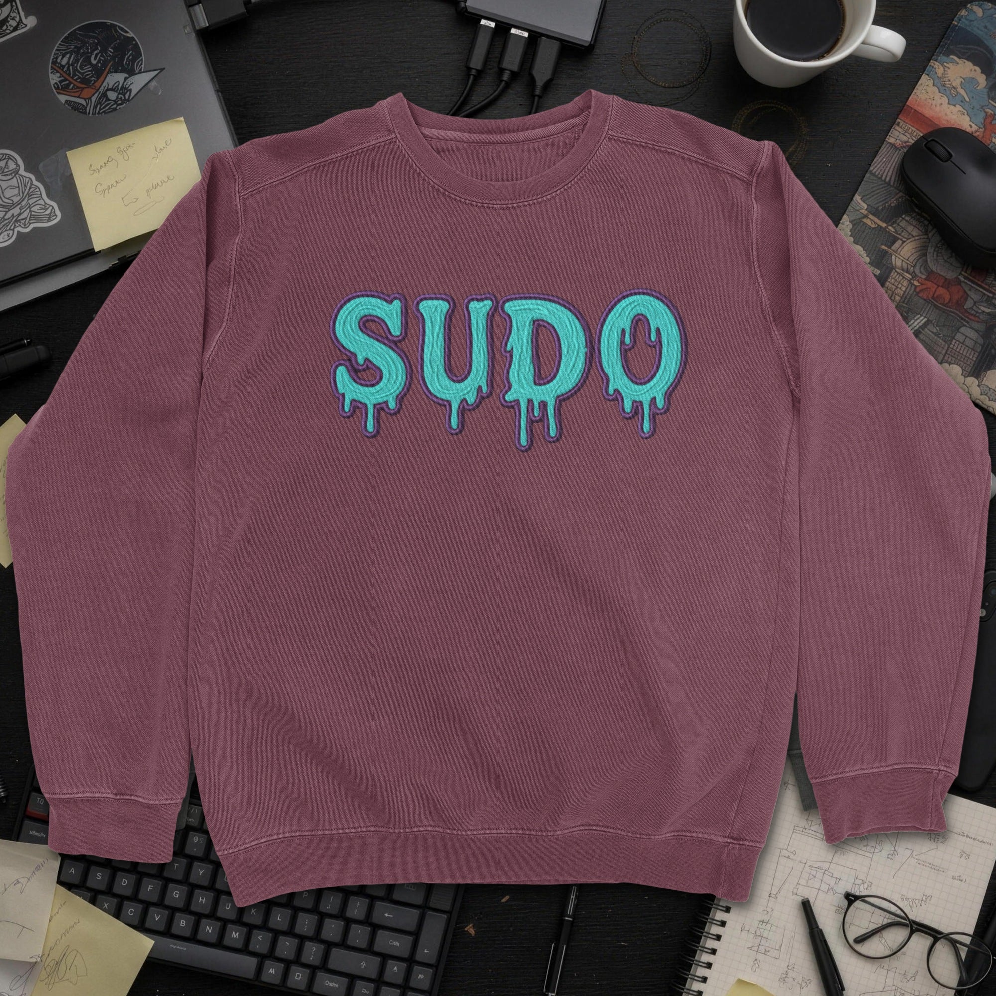 Sudo Sweatshirt - Maroon mockup